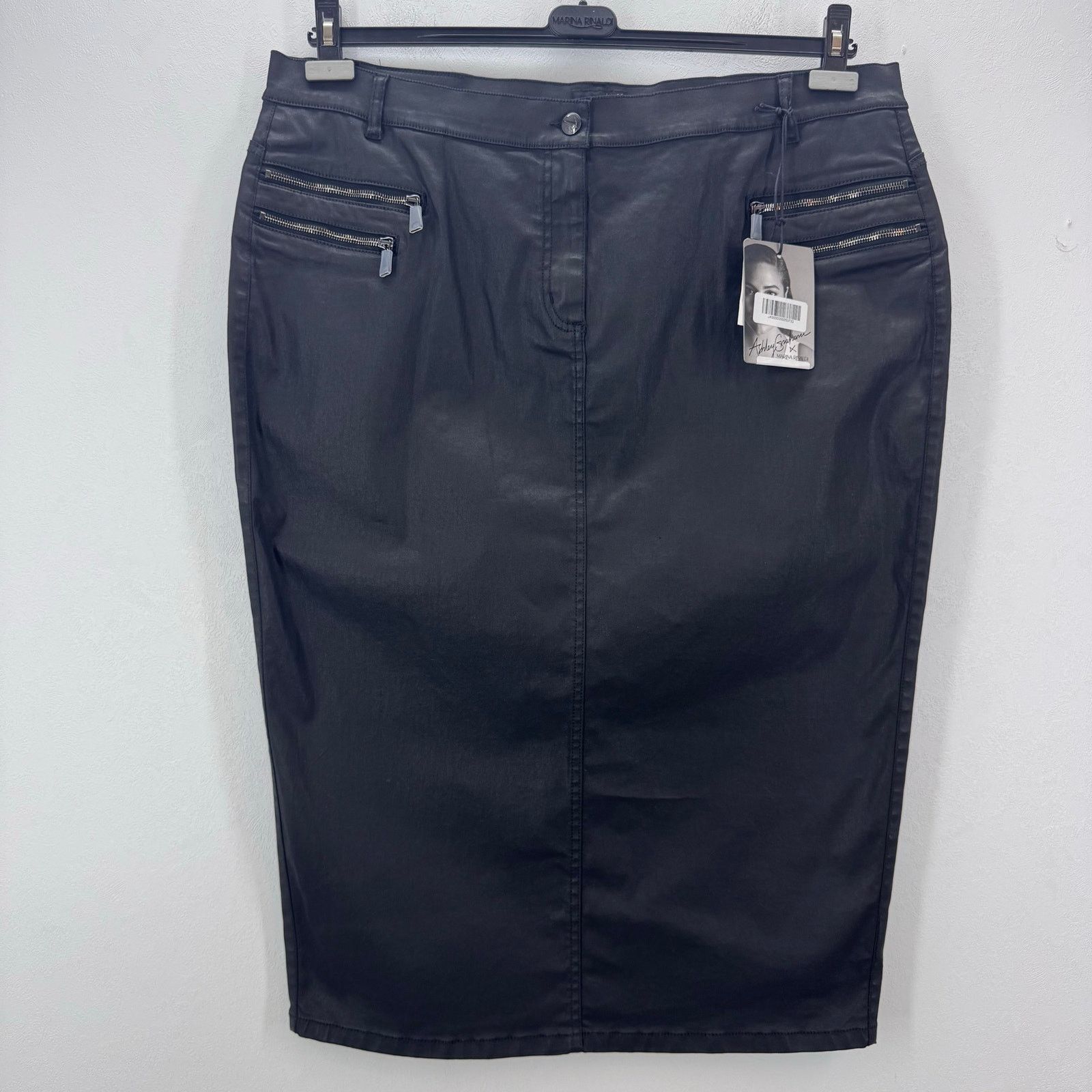 Marina Rinaldi Marina Rinaldi x Ashley Graham Faux Leather Pencil Skirt 22 Size 42" / US 20 - 1 Thumbnail
