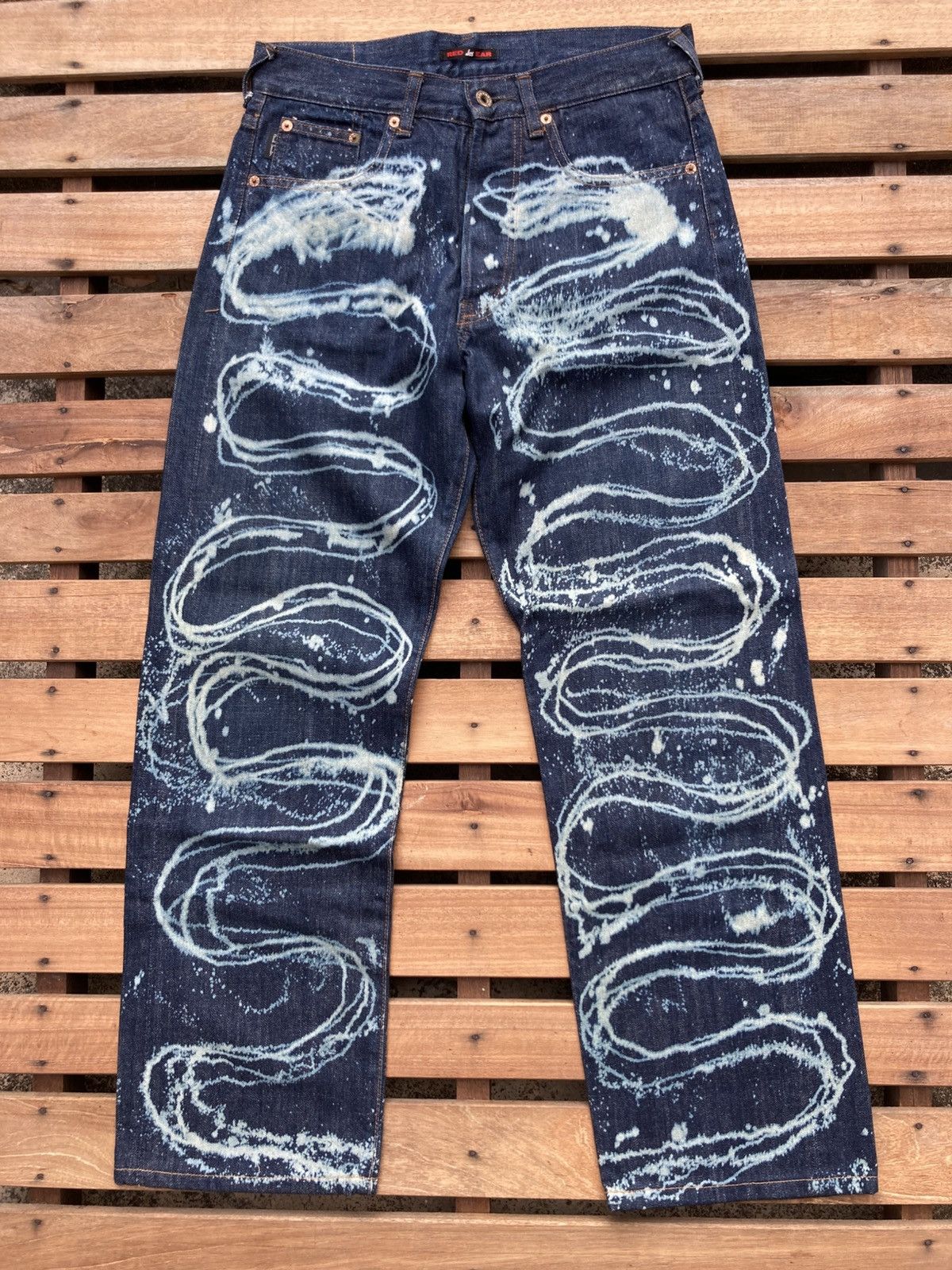 Paul Smith Archive Red Ear by Paul Smith Art Bleached Selvedge Jeans Size US 30 / EU 46 - 2 Thumbnail