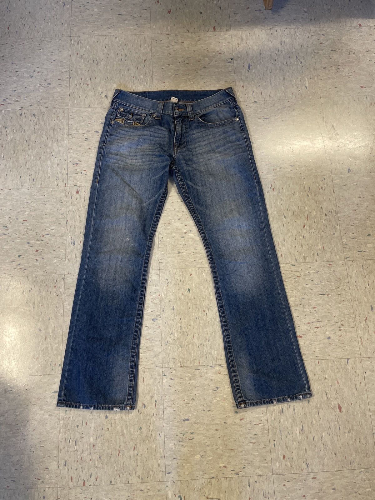 True Religion true religion blue baggy straight jeans Size US 33 - 2 Thumbnail