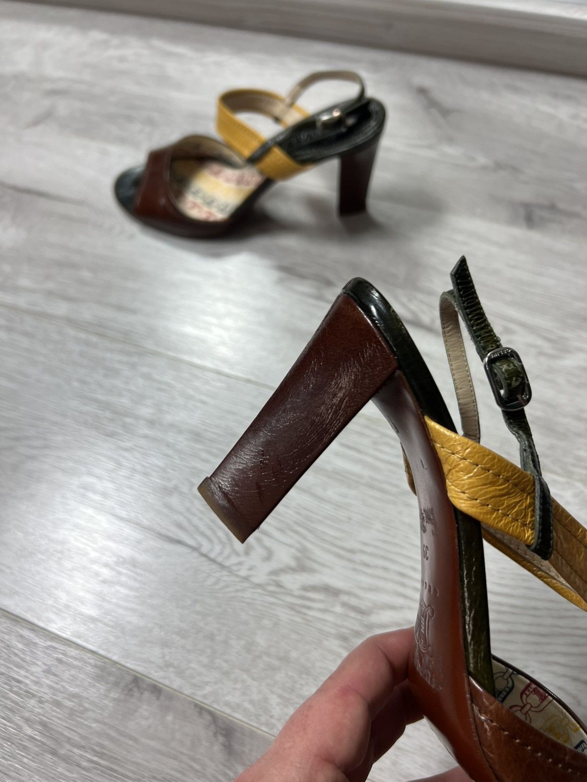 Celine Celine Multicolor Leather Slingback Open Toe Sandals Size 39 Size US 9 / IT 39 - 7 Thumbnail