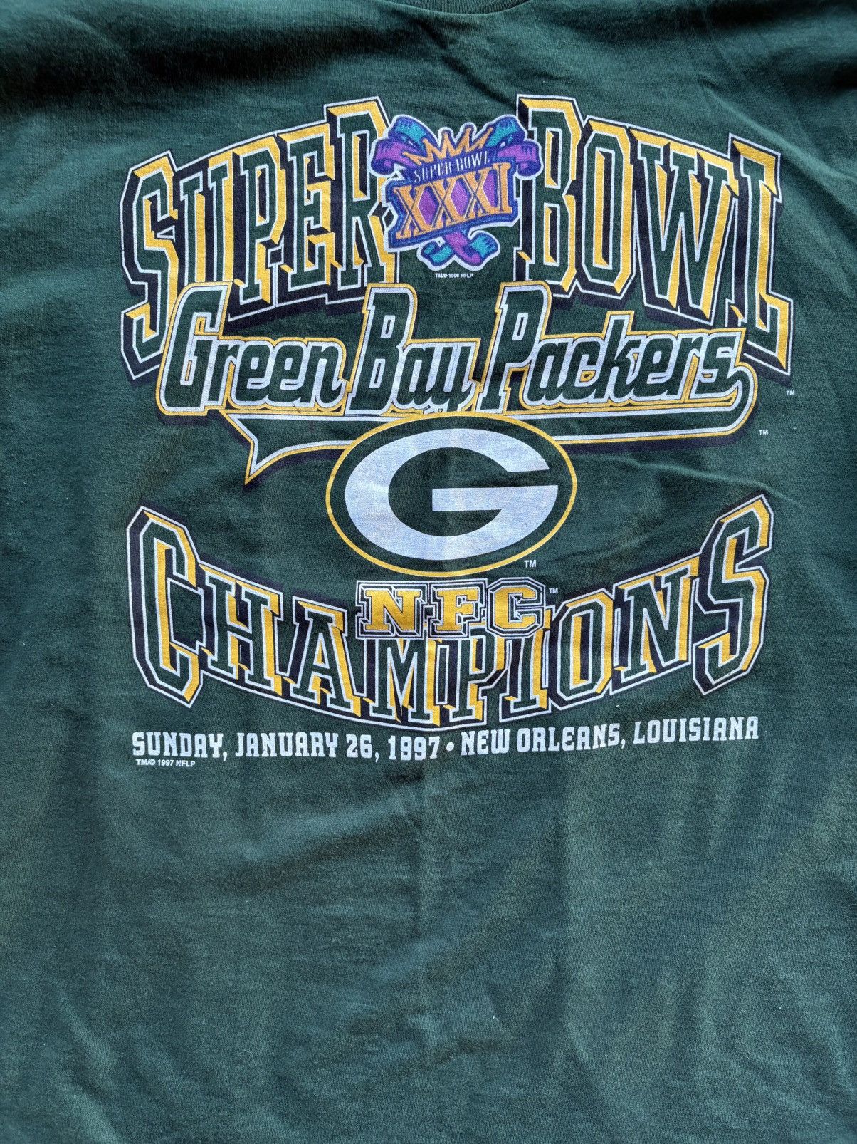 Logo 7 × Vintage Vintage ‘97 Green Bay Packers NFC Champs Shirt Size US XL / EU 56 / 4 - 2 Thumbnail