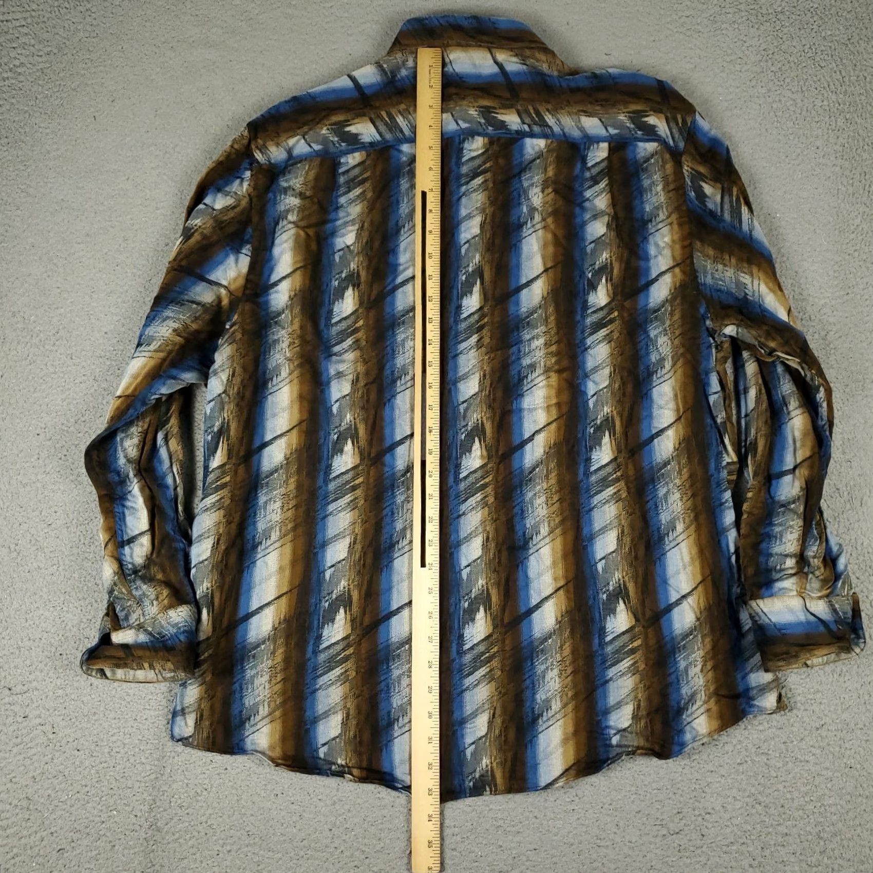 Vintage Jhane Barnes Shirt Mens 2XL Blue Brown Striped Button Up Long Sleeve Size US XXL / EU 58 / 5 - 3 Thumbnail