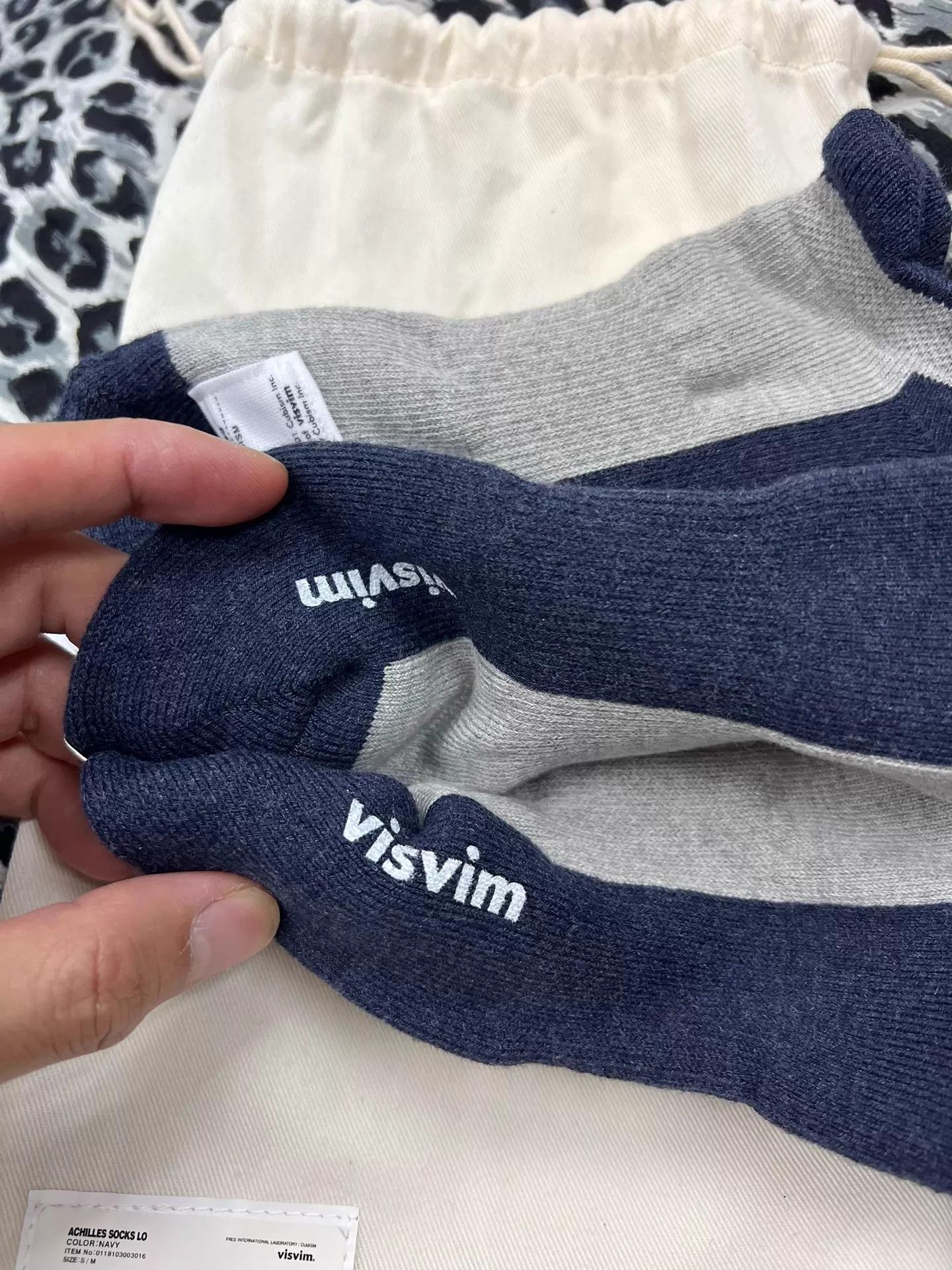Visvim VISVIM ACHILLES SOCKS LOW NAVY S/M Size ONE SIZE - 4 Thumbnail