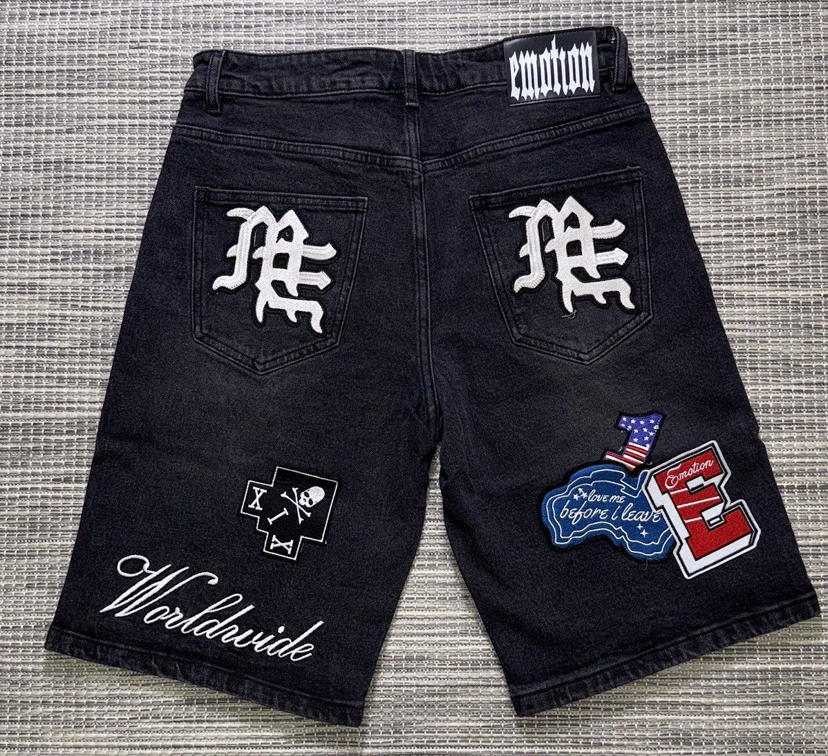 Other Mixed Emotion Danger Patch Denim Shorts Size US 30 / EU 46 - 3 Thumbnail