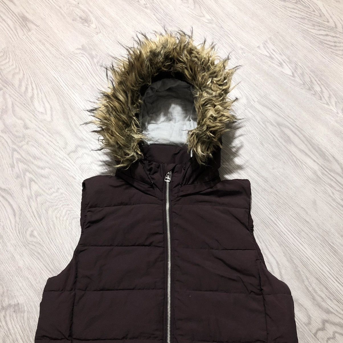If Six Was Nine 2000s Gap Gothic Punk Style Down Jacket Fur Vest Brown Size US M / EU 48-50 / 2 - 2 Thumbnail