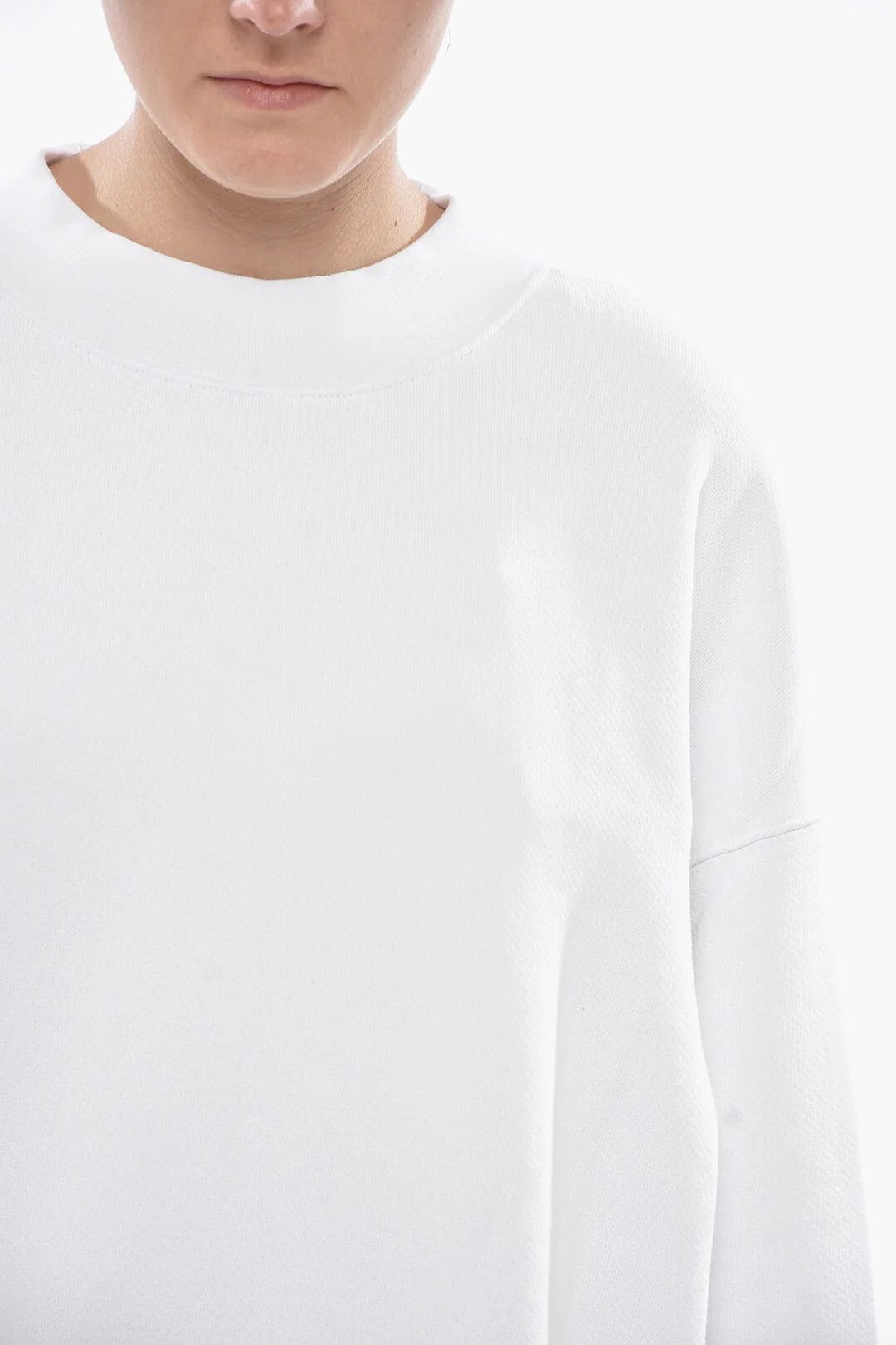Palm Angels og1mm0326 Brushed Cotton Crewneck Sweatshirt in White Size M / US 6-8 / IT 42-44 - 3 Thumbnail