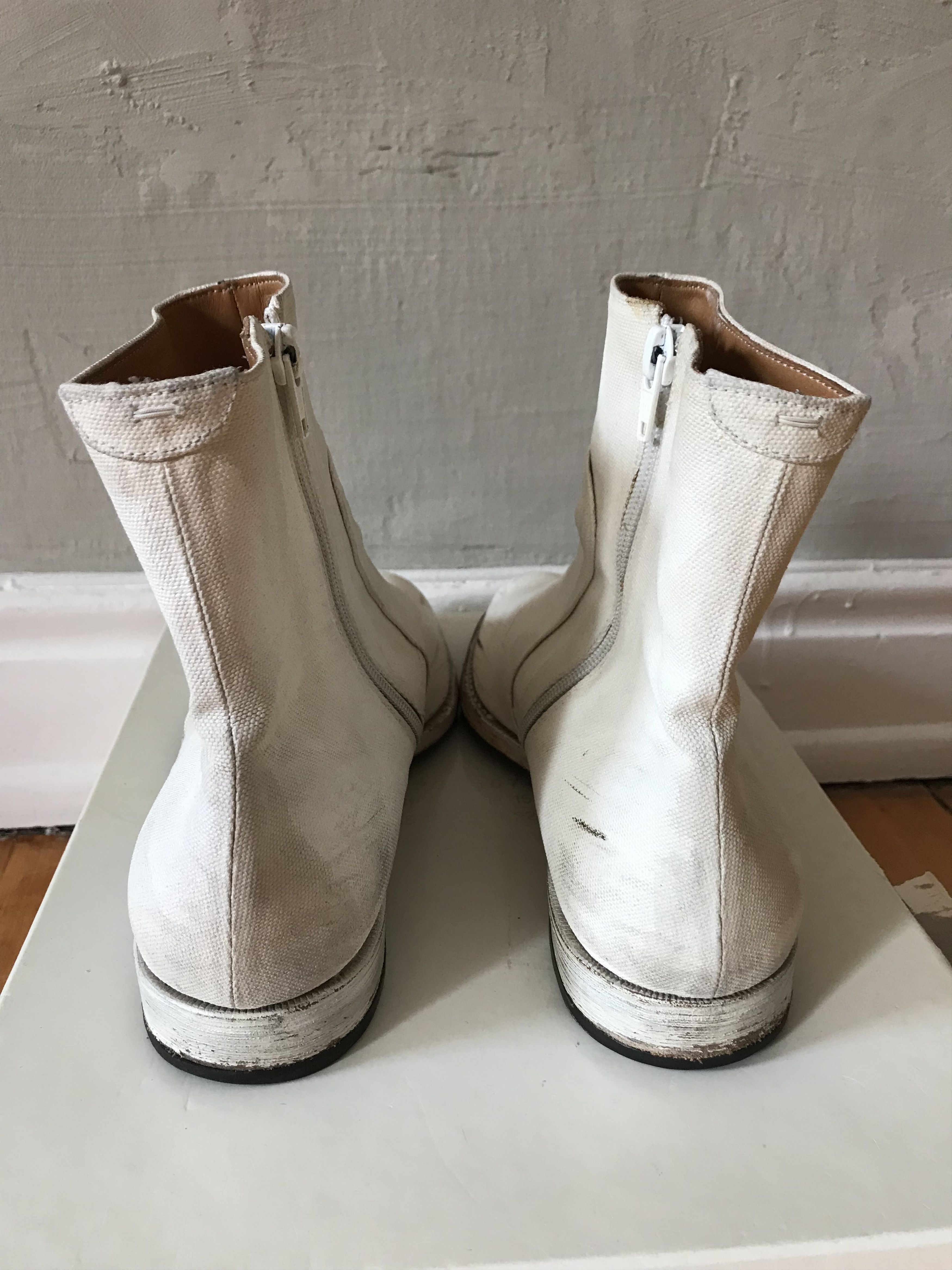 Maison Margiela SS07 Martin Margiela 22 white painted canvas boots Size US 8.5 / EU 41-42 - 7 Thumbnail