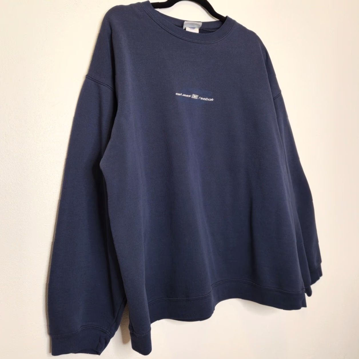 Reebok VINTAGE Reebok Sweatshirt Crewneck Oversized Spellout Logo Blue L Adults Unisex Pullover 90s VTG Size US L / EU 52-54 / 3 - 2 Thumbnail