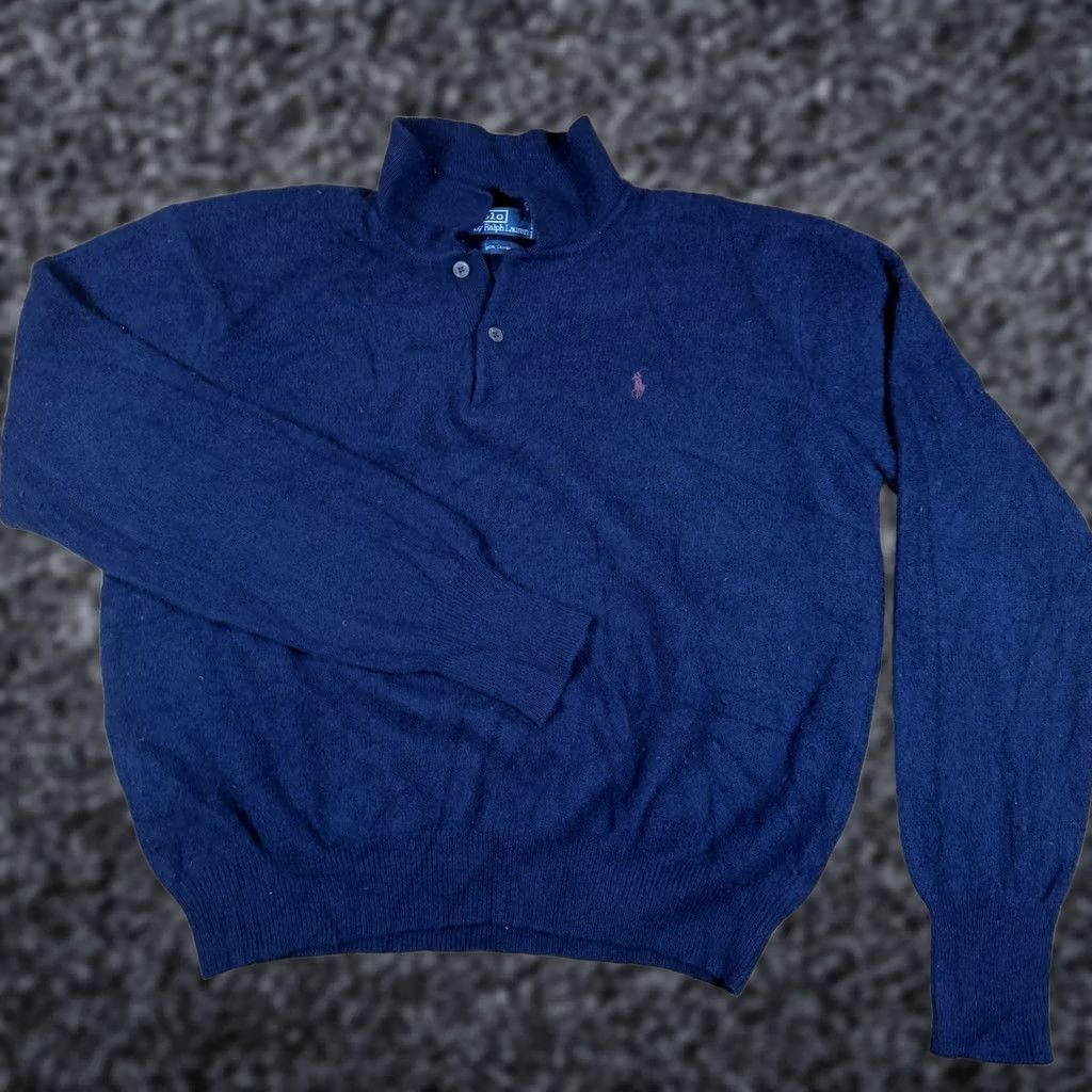 Ralph Lauren VINTAGE Ralph Lauren Polo Sweater Mens XL Blue Lambswool Pullover Size US XL / EU 56 / 4 - 1 Thumbnail