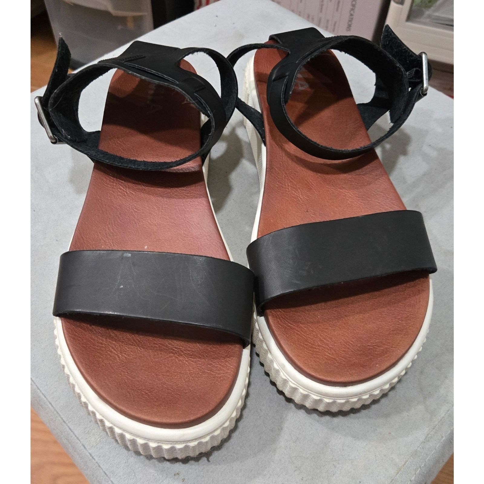 Other Mia "Ellen" Black Ankle Strap Sandal Size 9 Sneaker Bottom Size US 9 / IT 39 - 1 Thumbnail