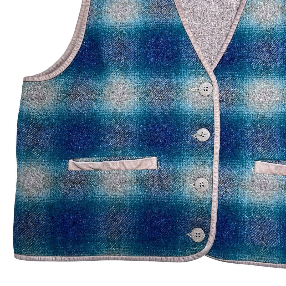 L.L. Bean × Vintage 80s L.L. Bean Green Brown Plaid Wool Reversible Hunting Vest Size XL / US 12-14 / IT 48-50 - 7 Thumbnail