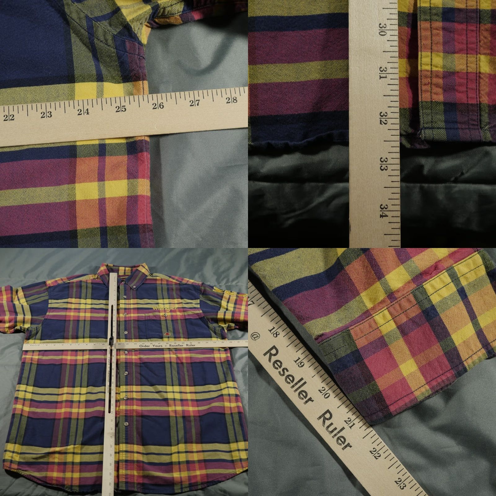 Wrangler Wrangler Twenty X Shirt Mens XL Blue Plaid Western USA Cowboy Rancher Rodeo Button-Up Long Sleeve Size US XL / EU 56 / 4 - 8 Thumbnail