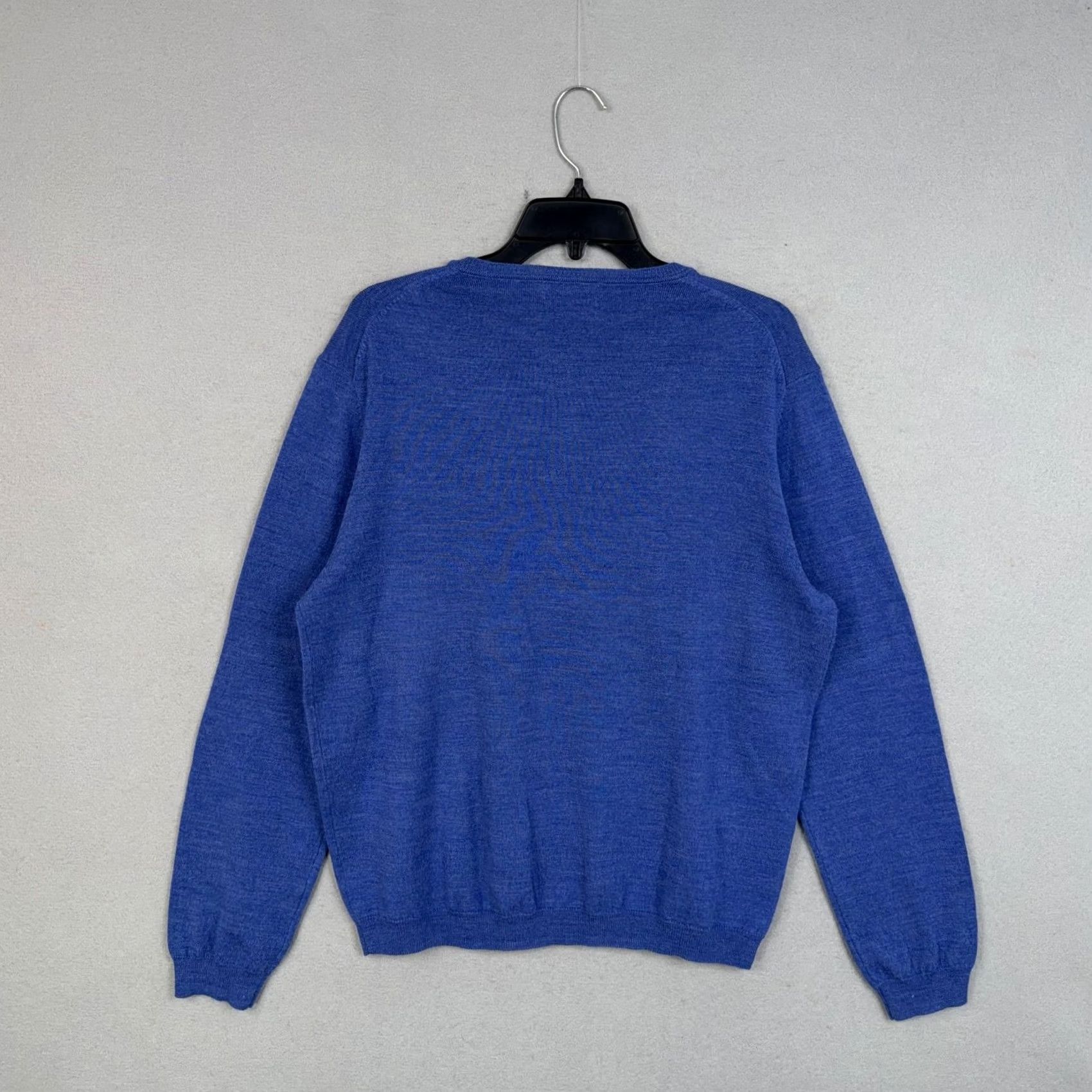 Calvin Klein Calvin Klein Sweater Mens Large Blue Extra Fine Merino Wool V Neck Pullover Luxe Size US L / EU 52-54 / 3 - 6 Thumbnail