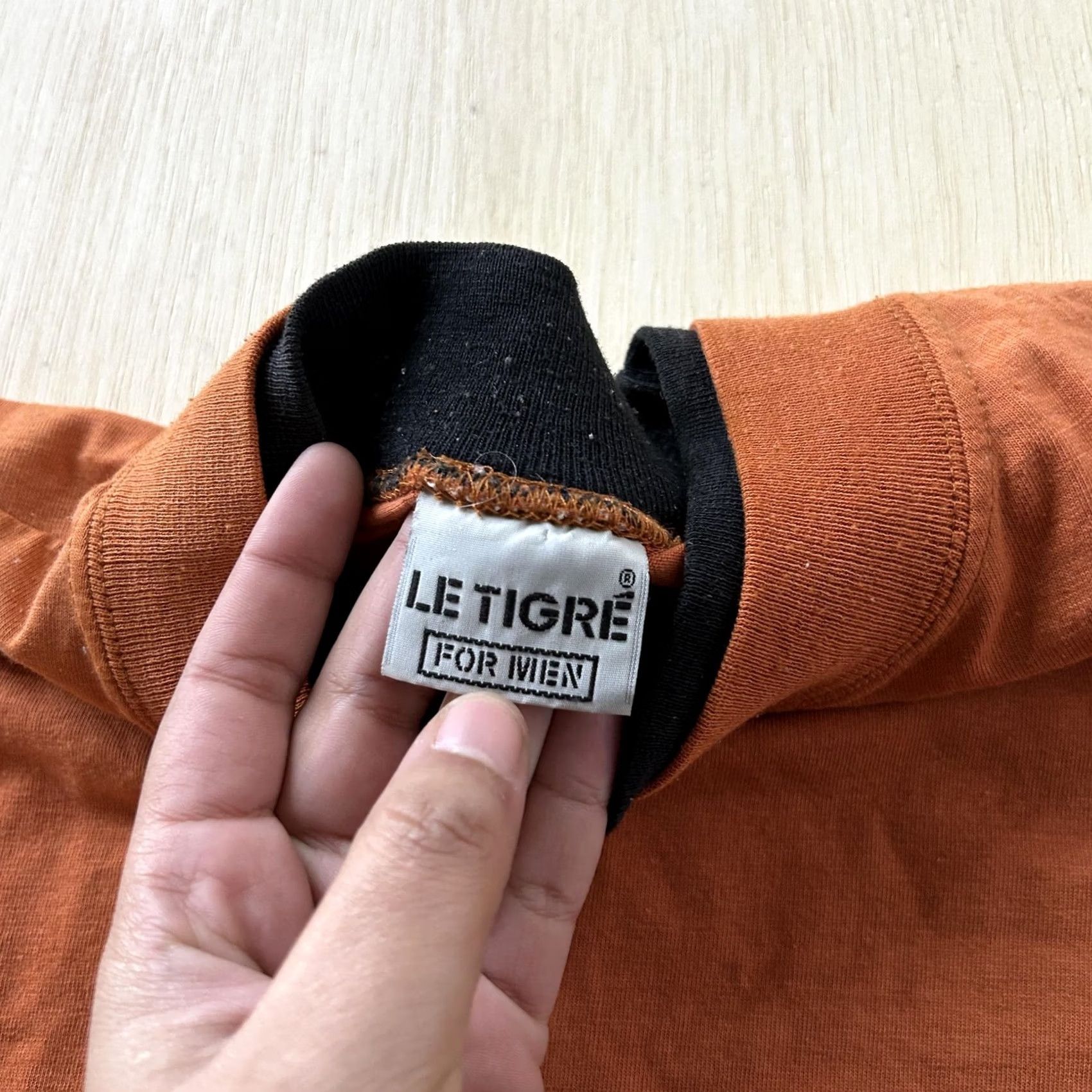 Vintage Vintage Le Tigre Shirt Mens Large Orange Striped Long Sleeve Tee T-Shirt Size US L / EU 52-54 / 3 - 2 Thumbnail