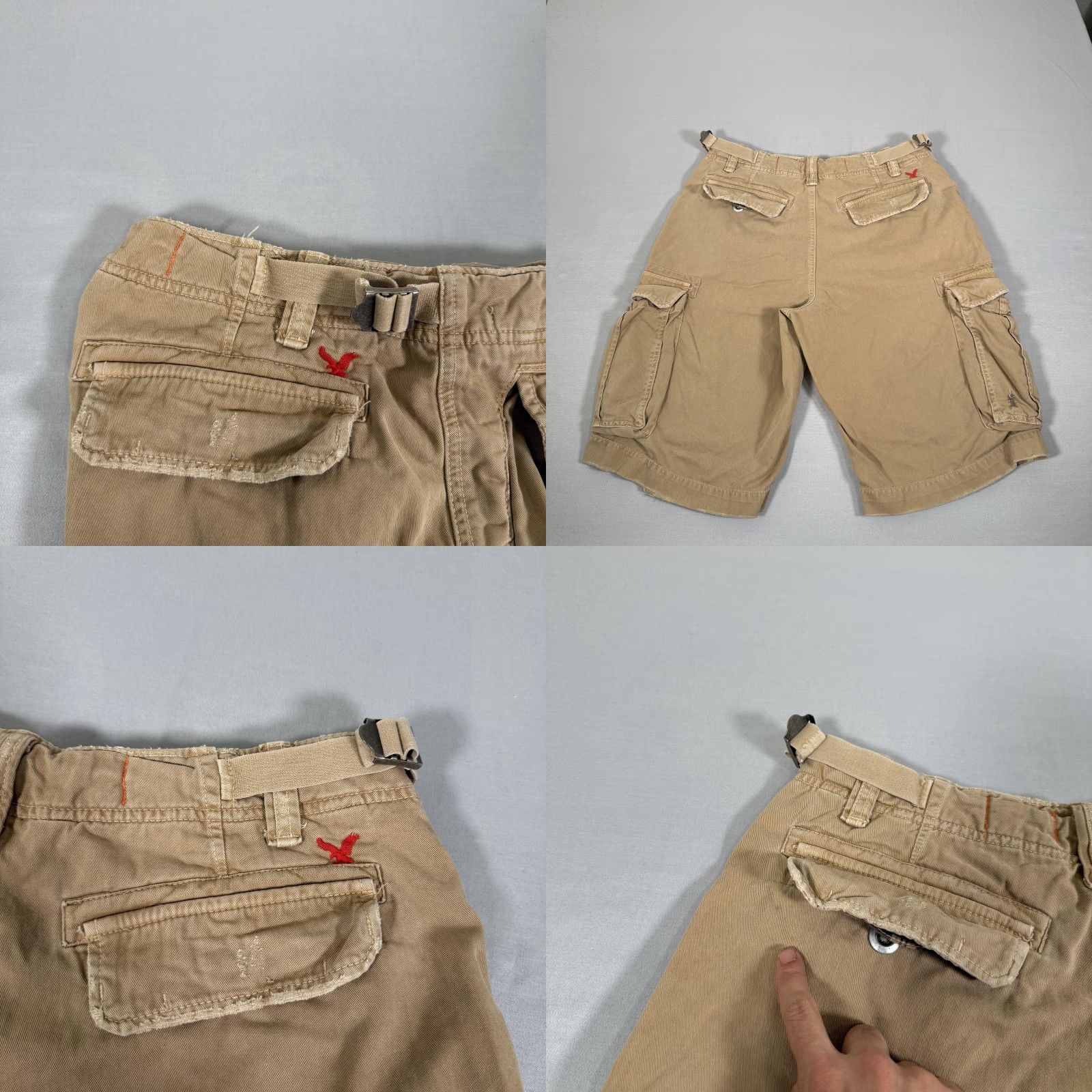 American Eagle Outfitters American Eagle Outfitters Cargo Shorts 32 Khaki Beige Cotton Adjustable Waist Pockets Mens Size US 32 / EU 48 - 8 Thumbnail