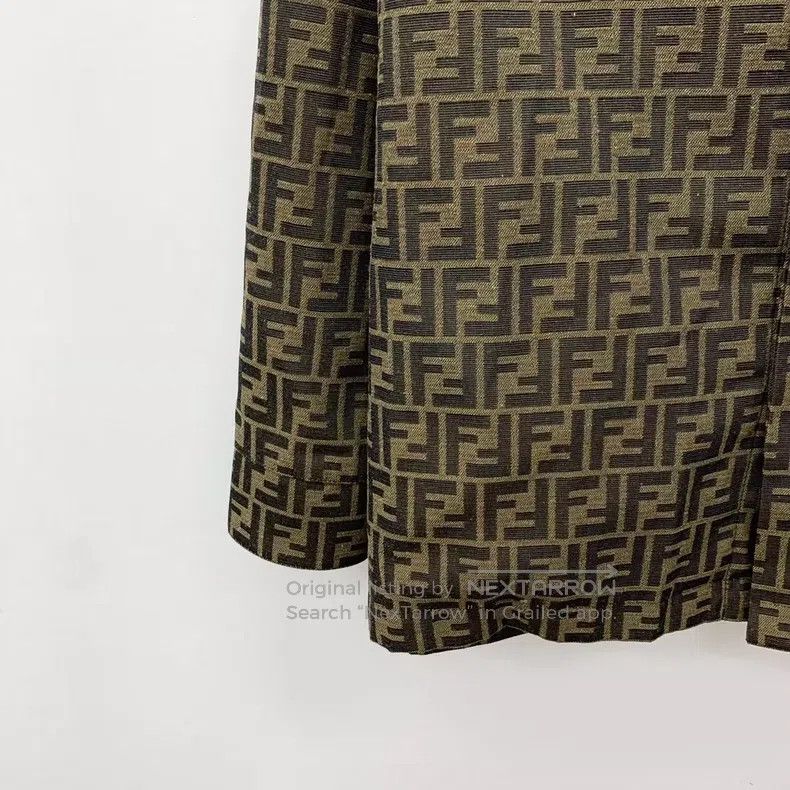 Fendi Fendi Dark brown logo letter all-over print long-sleeve sh Size US M / EU 48-50 / 2 - 4 Thumbnail