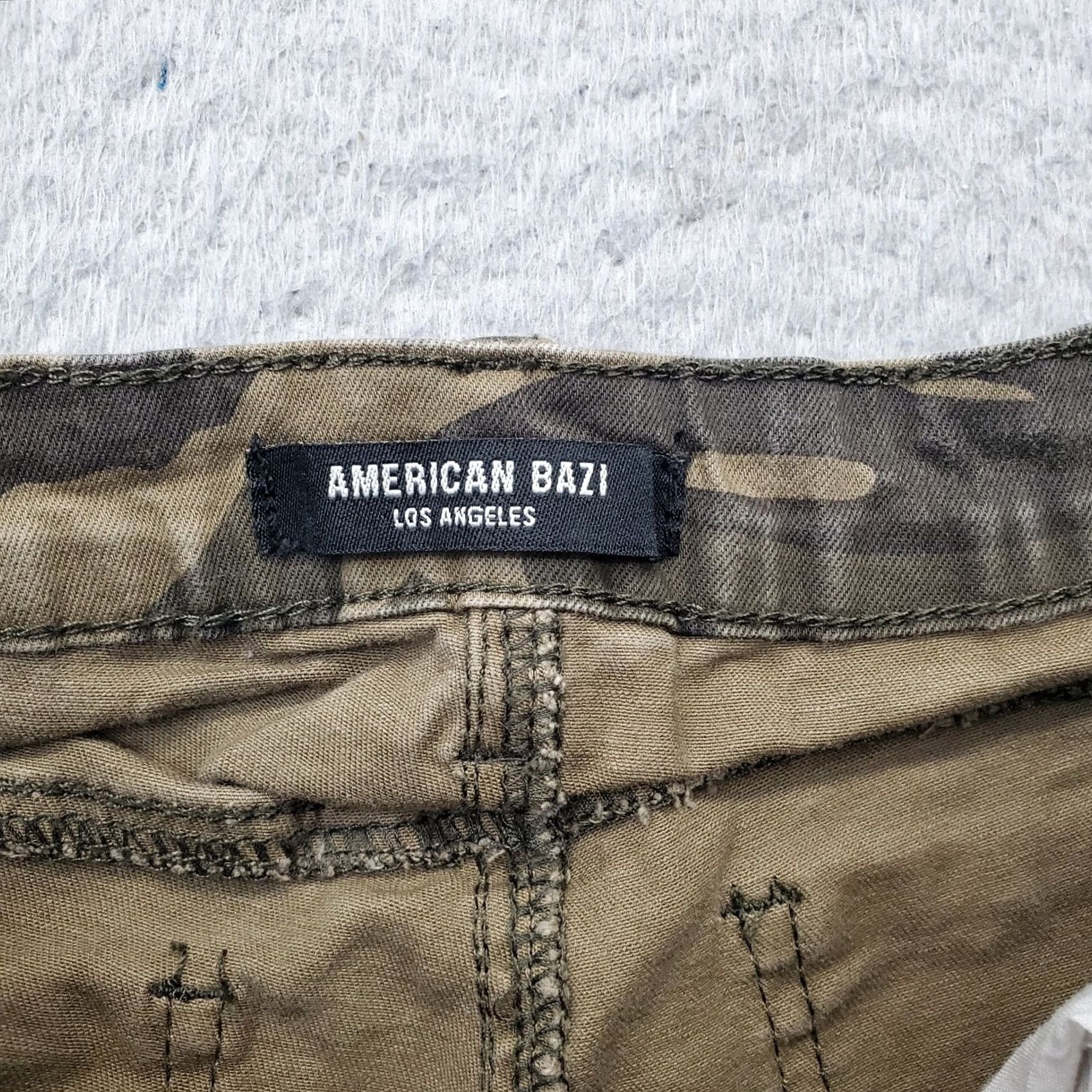 Vintage American Bazi Skinny Jeans Womens 5 Multi Camo Cotton Distressed 5-Pocket Design Jeans Size 27" / US 4 / IT 40 - 6 Thumbnail