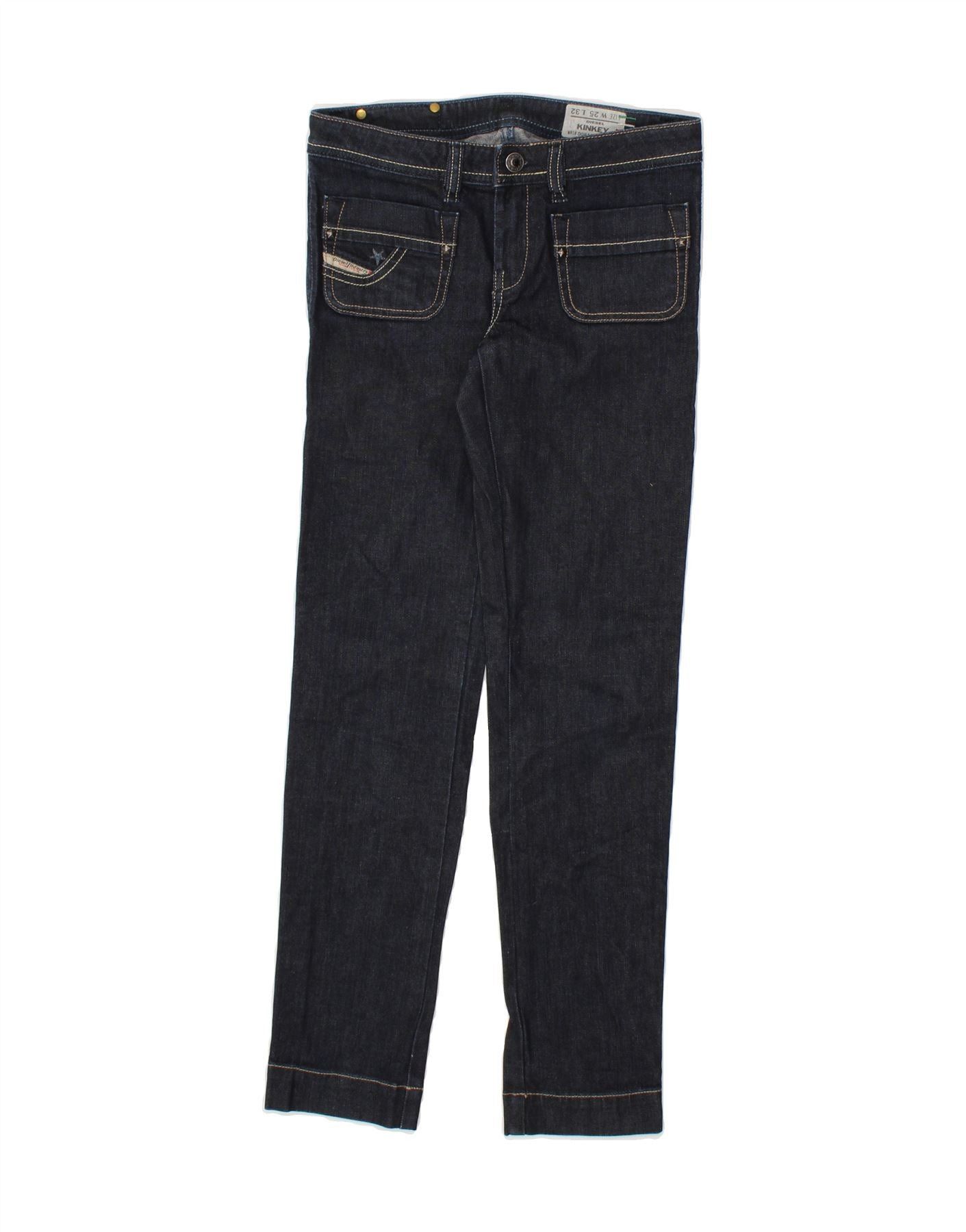 Diesel Womens Kinkey Slim Jeans W25 L29 Navy Blue Cotton Size 42" / US 20 - 1 Thumbnail