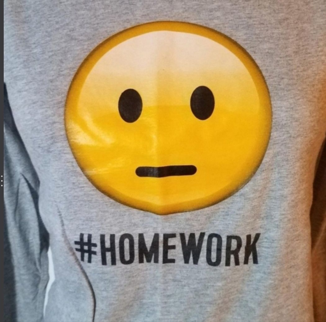 Other #Homework Youth XL/Women S Emoji Long Sleeve T-Shirt Kids Size US S / EU 44-46 / 1 - 3 Thumbnail