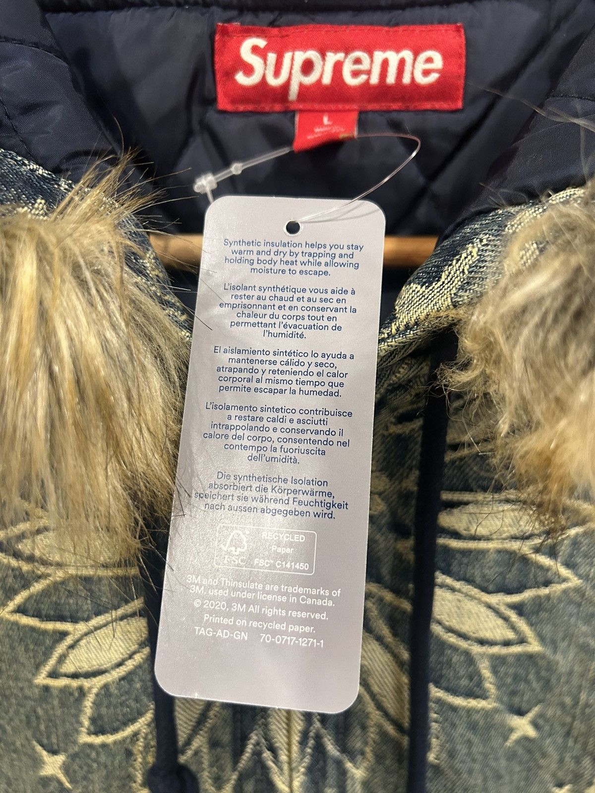 Supreme Supreme SS25 Bandana Jacquard Denim Hooded Work Jacket Size US L / EU 52-54 / 3 - 13 Thumbnail