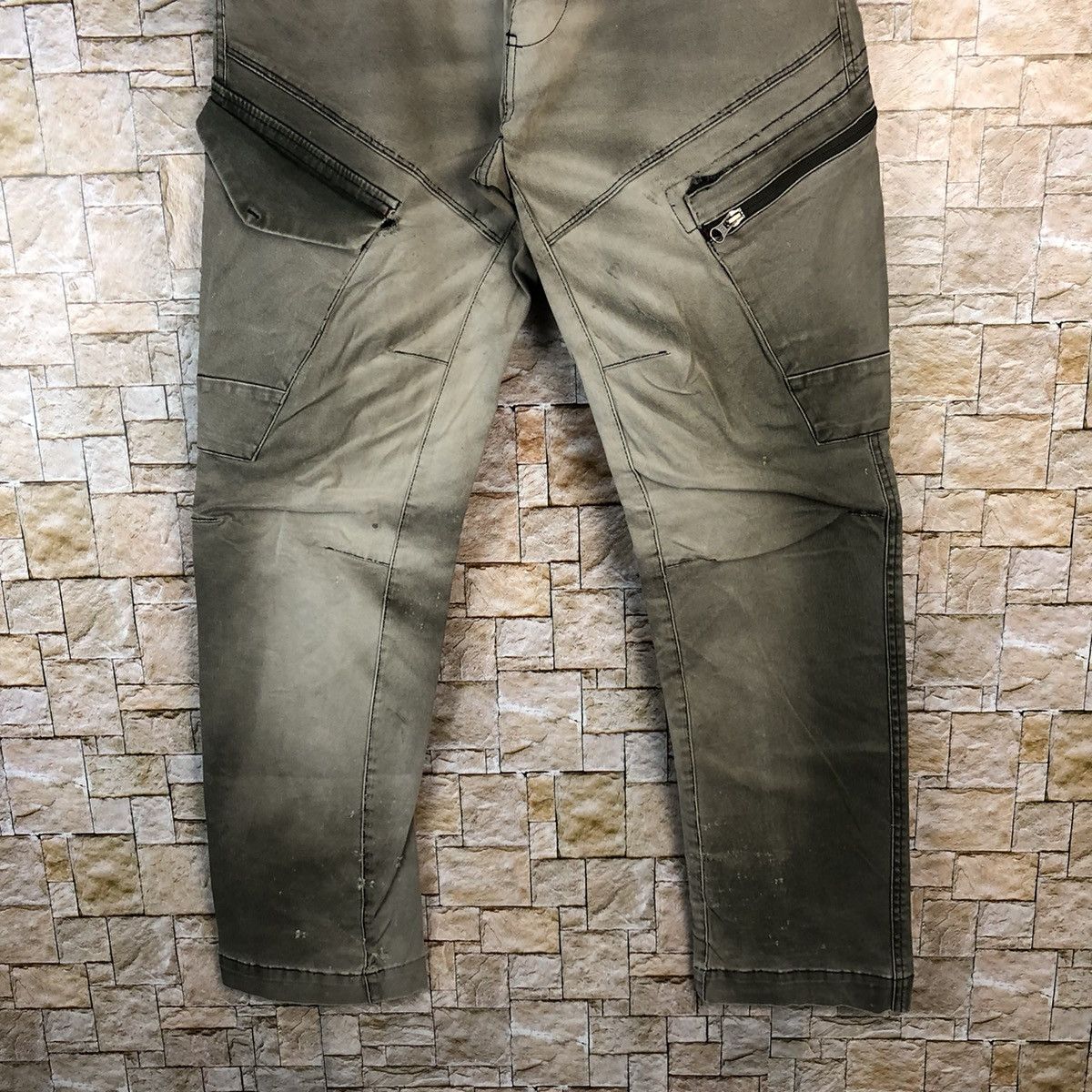 Faded Glory × Japanese Brand Genba Grey faded tactical Cargo Multipocket Pants #A1148 Size US 32 / EU 48 - 3 Thumbnail