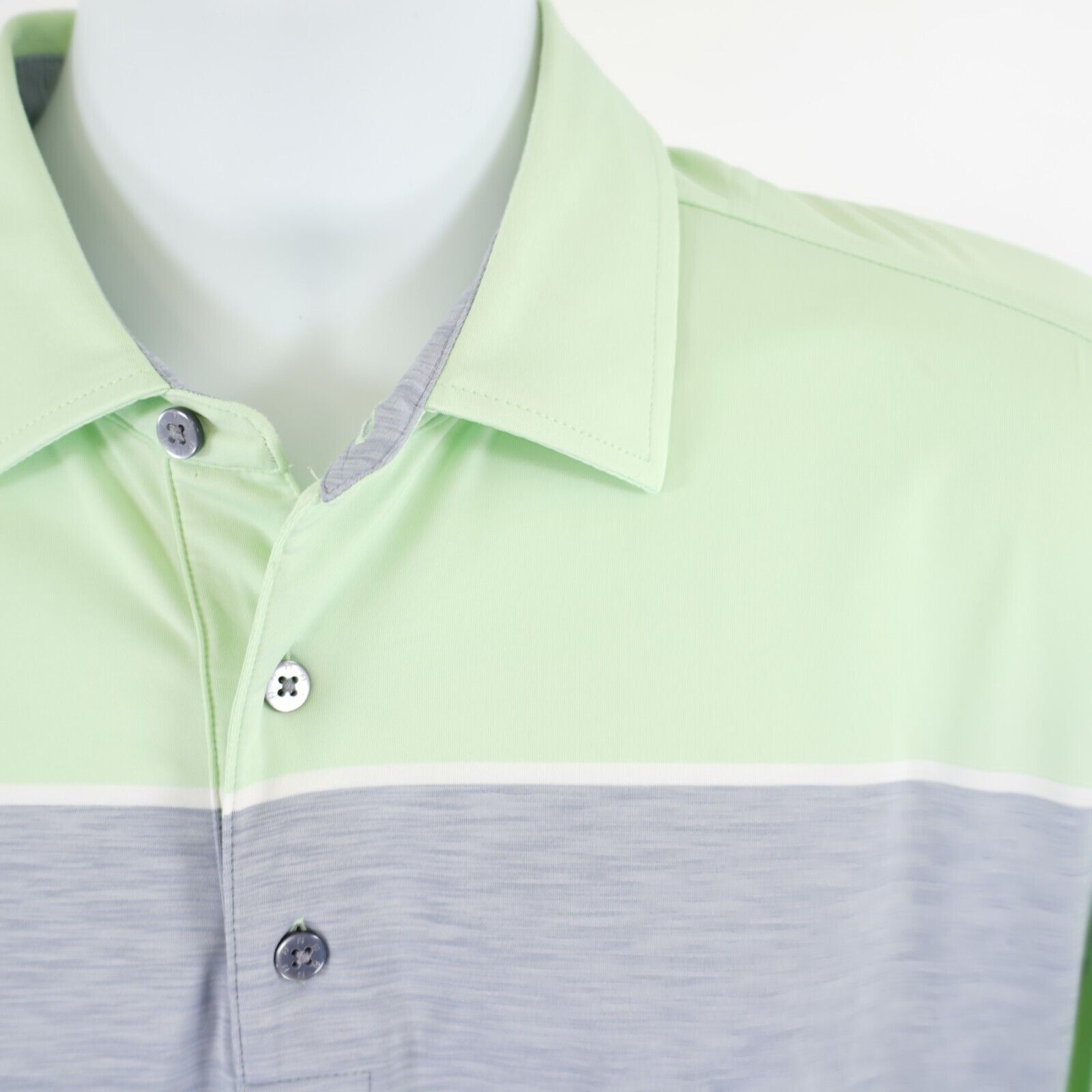 Footjoy FJ Large Footjoy Lime Green Gray Color Block Polo Shirt Shor Size US L / EU 52-54 / 3 - 2 Thumbnail