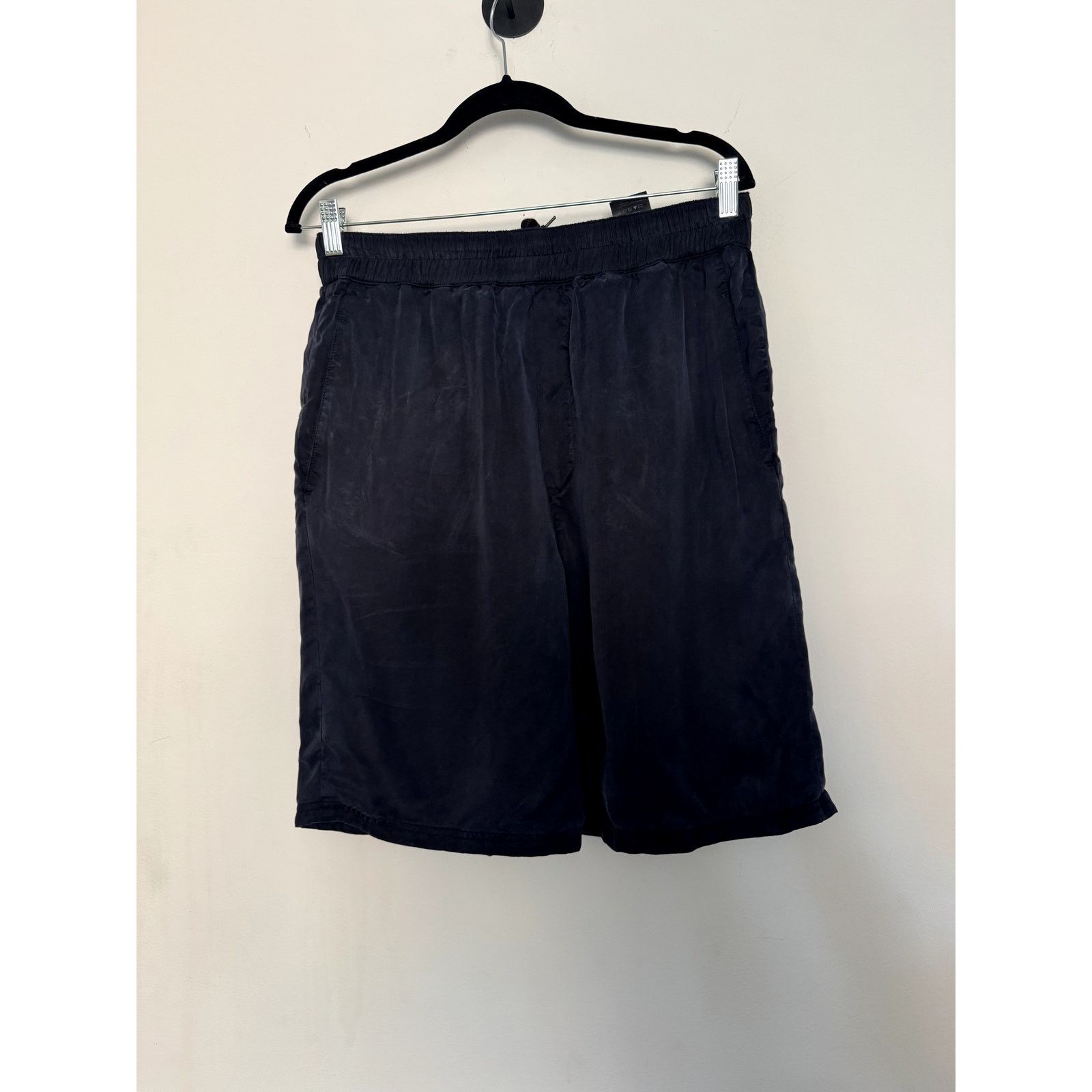 Neil Barrett Low-Rise Cupro Navy Blue Shorts