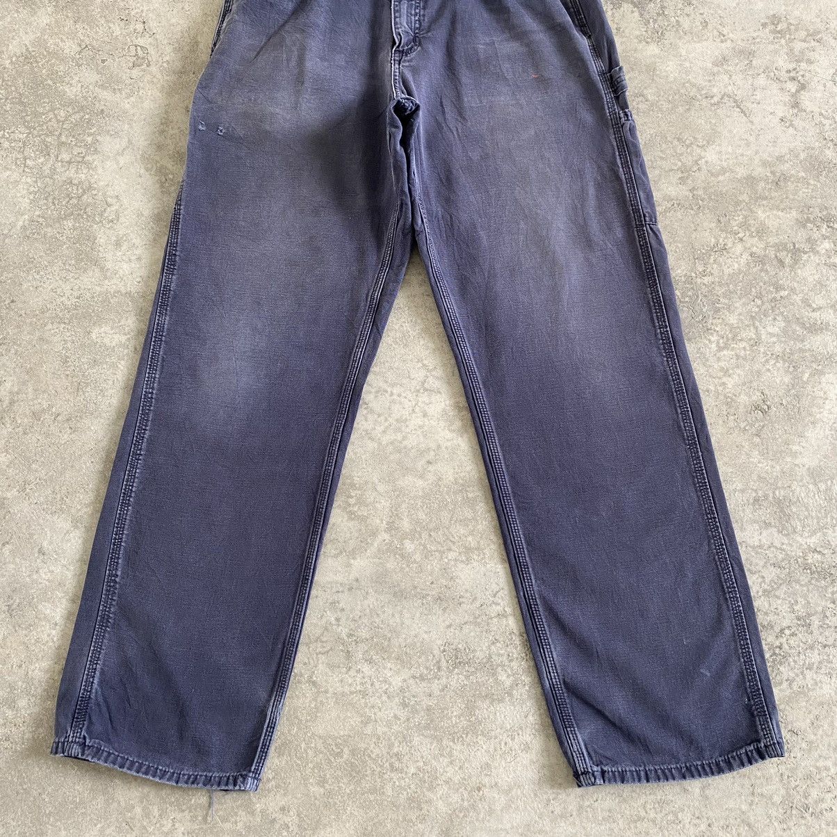 Carhartt Vintage Carhartt Faded Navy Blue Carpenter Work Pants Size US 33 - 3 Thumbnail
