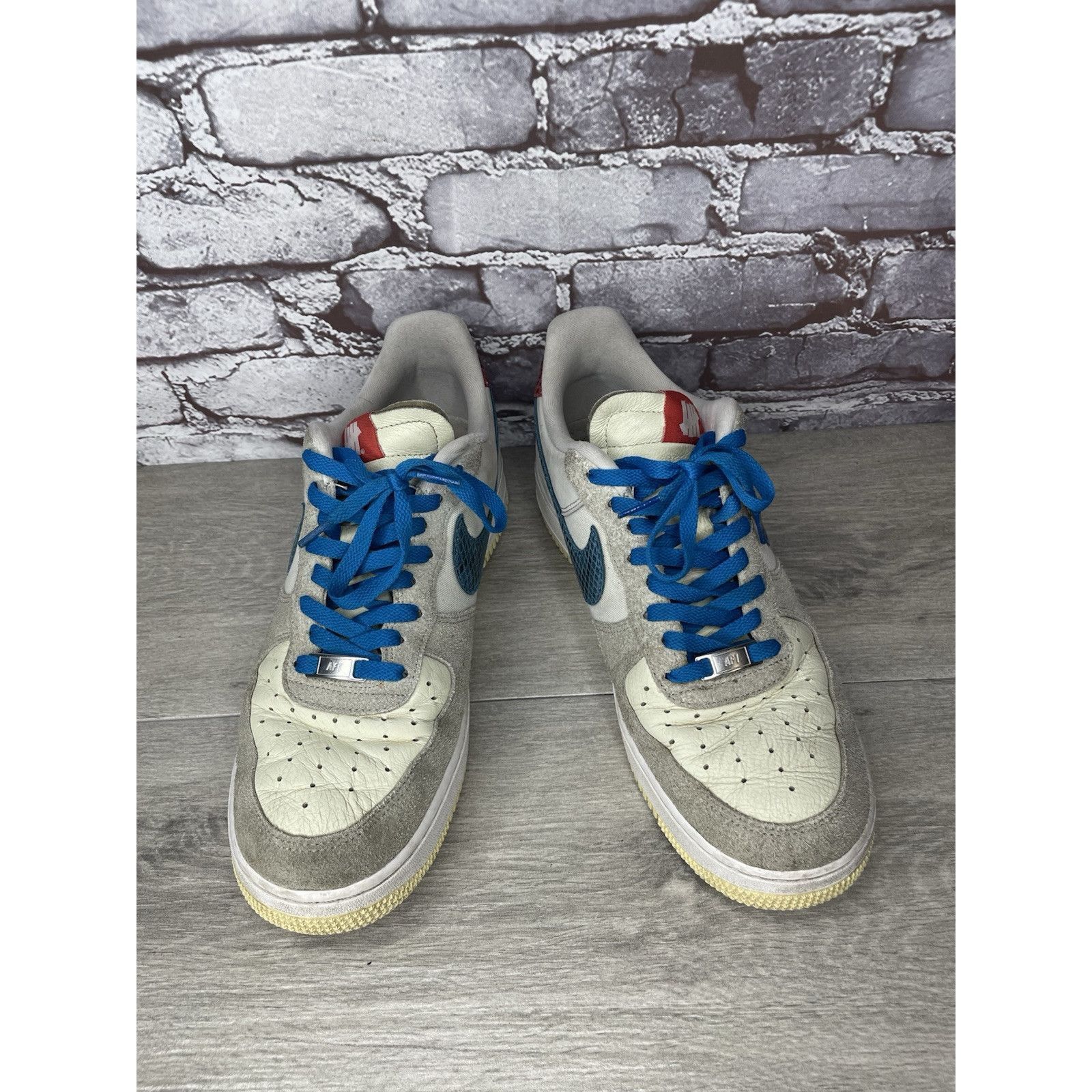 Nike Nike Undefeated x Air Force 1 Low 5 White Leather Grey Suede Size US 10.5 / EU 43-44 - 4 Thumbnail