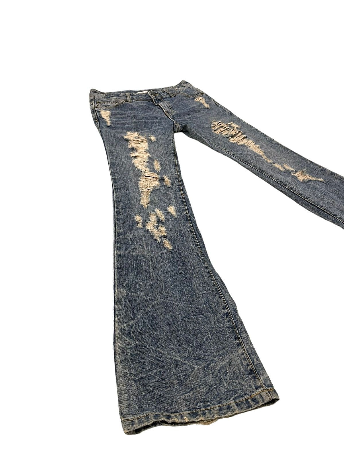 Japanese Brand Flare Jeans Colza Distress Low Rise Boot Cut 7🟦4 Size US 29 - 1 Thumbnail