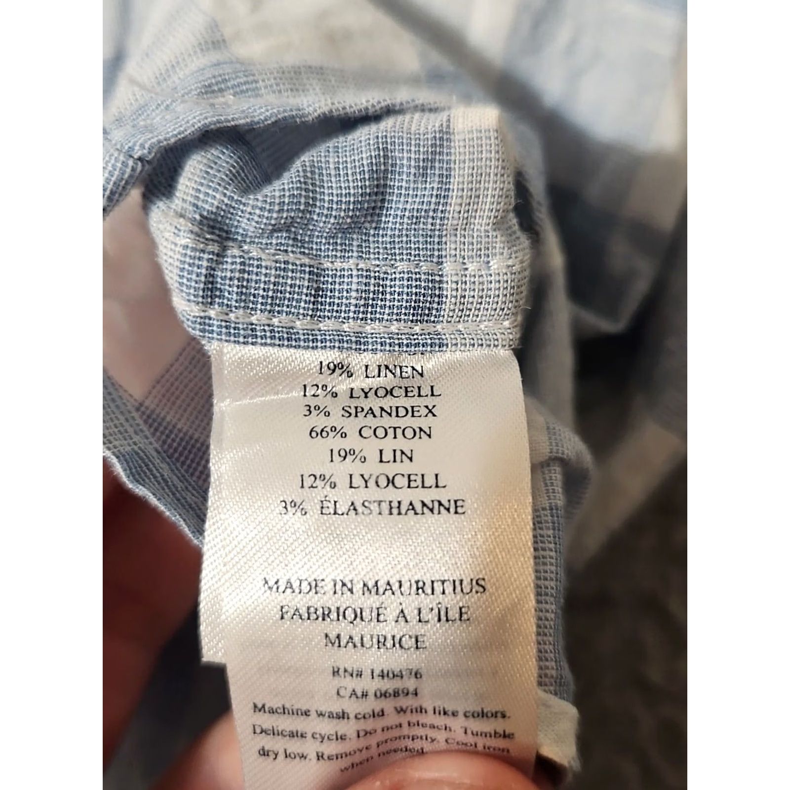 Faherty Faherty Blue White Plaid Button Up Shirt Men's Medium Linen Short Sleeve Size US M / EU 48-50 / 2 - 4 Thumbnail