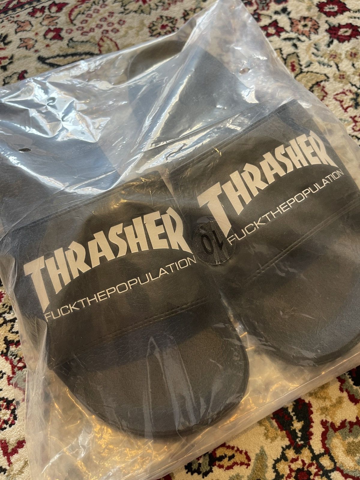 Fuck The Population × Thrasher FTP THRASHER SLIDES Size US 10 / EU 43 - 2 Thumbnail