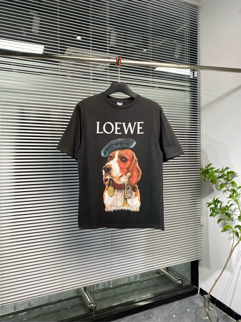 Loewe LOEWE Short sleeve T-shirt with puppy print and letter log Size M / US 6-8 / IT 42-44 - 1 Thumbnail
