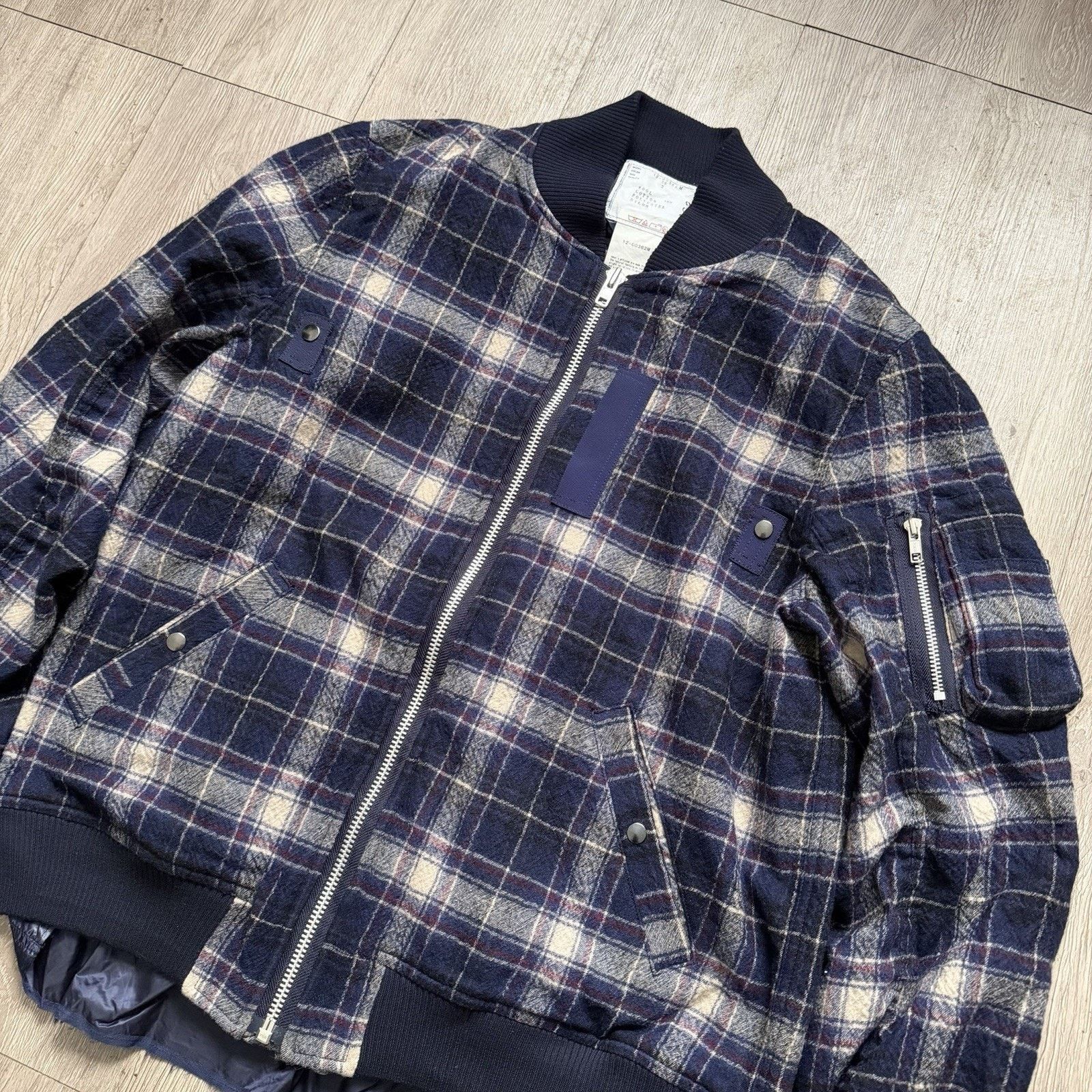 Sacai SACAI Flannel Plaid BOMBER JACKET Sz 3 Made In Japan Size US L / EU 52-54 / 3 - 2 Thumbnail