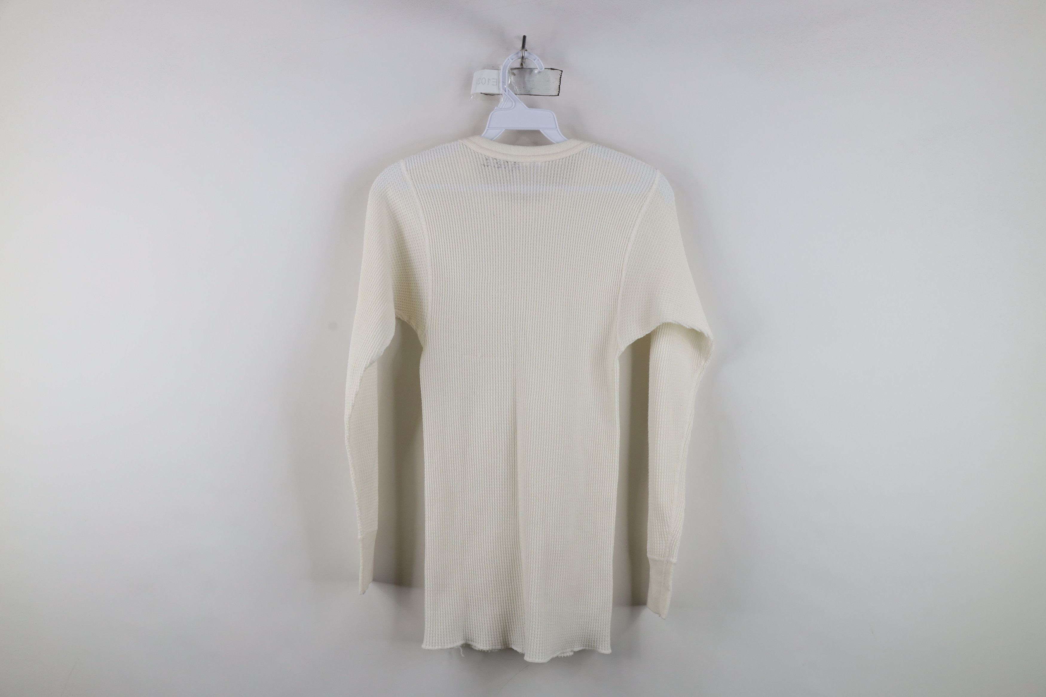 Vintage Vintage 90s Streetwear Thermal Waffle Knit T-Shirt Cream USA Size L / US 10 / IT 46 - 11 Thumbnail