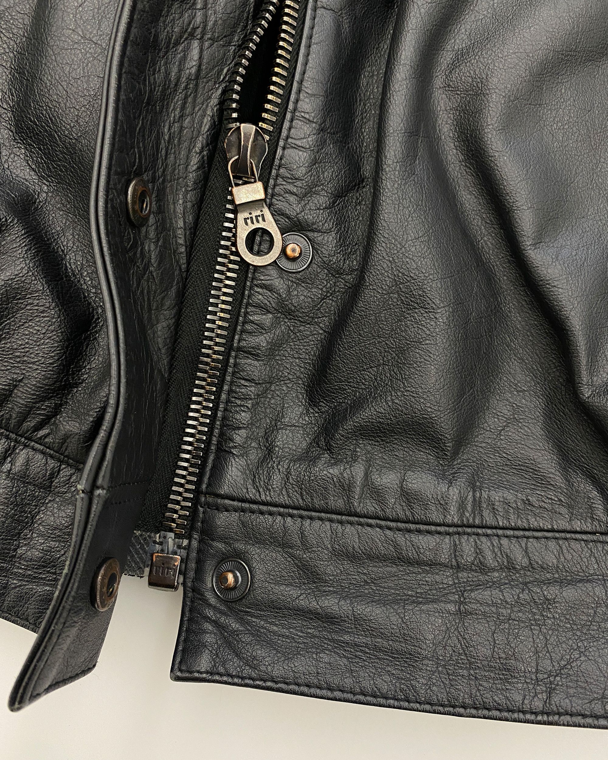 Vintage 1999 1990s Polizei Riri Zip Cowhide Leatherjacket Size US L / EU 52-54 / 3 - 17 Thumbnail