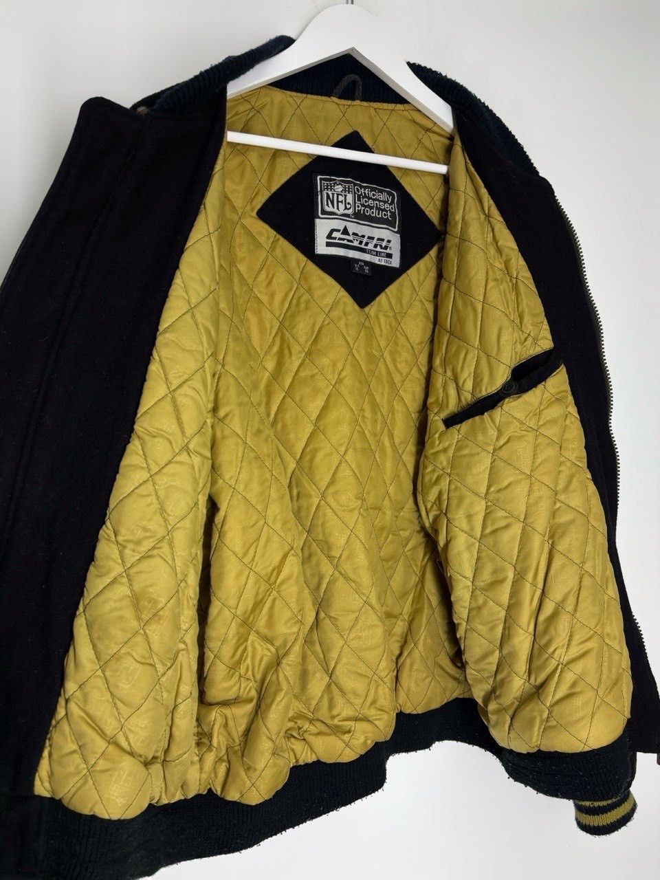 NFL Saints New Orleans Vintage 90s Wool Leather Varsity Jacket Size US XL / EU 56 / 4 - 19 Thumbnail