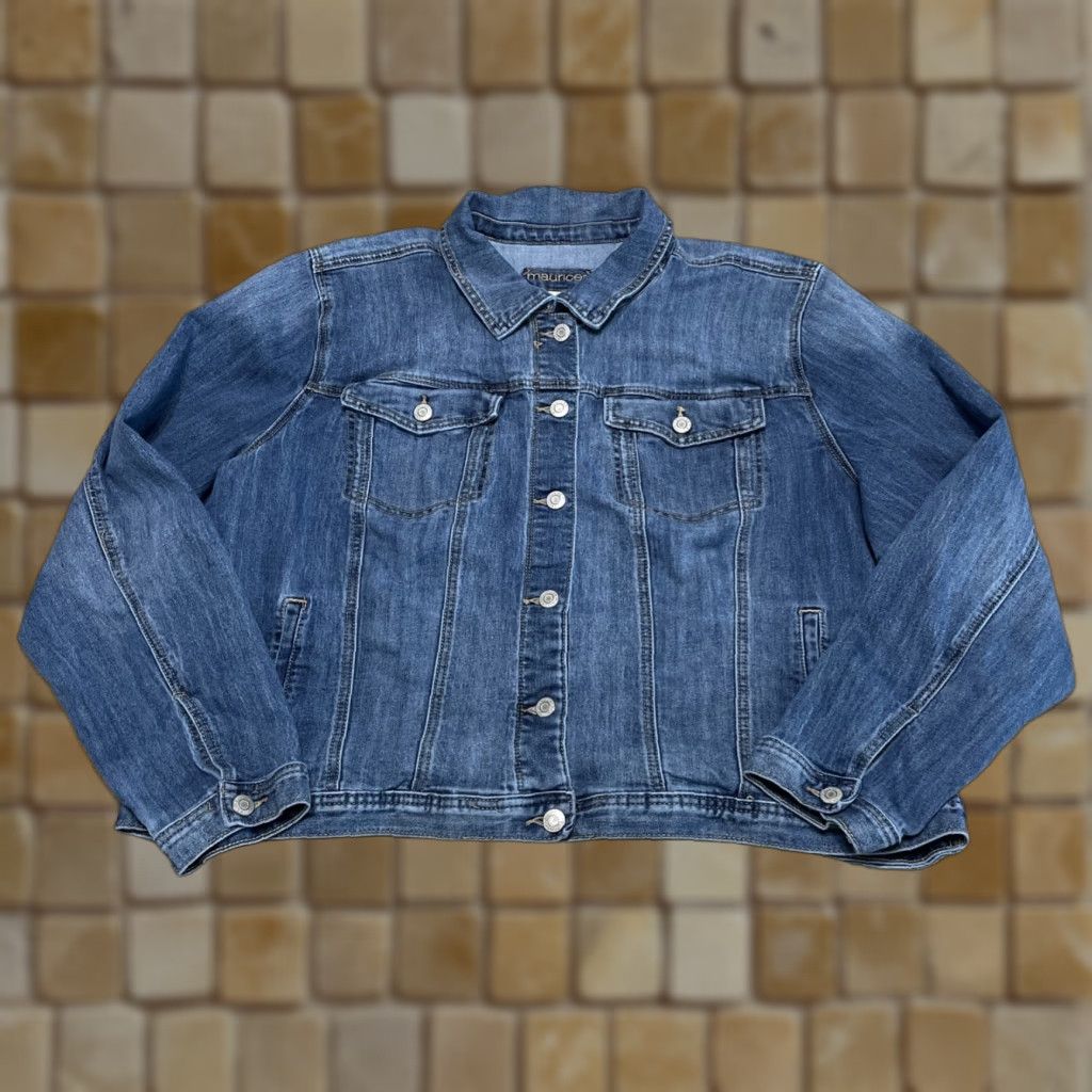 Vintage MAURICES Women's Denim Jacket Size 3 Blue Cotton Blend Regular Size XS / US 0-2 / IT 36-38 - 1 Thumbnail