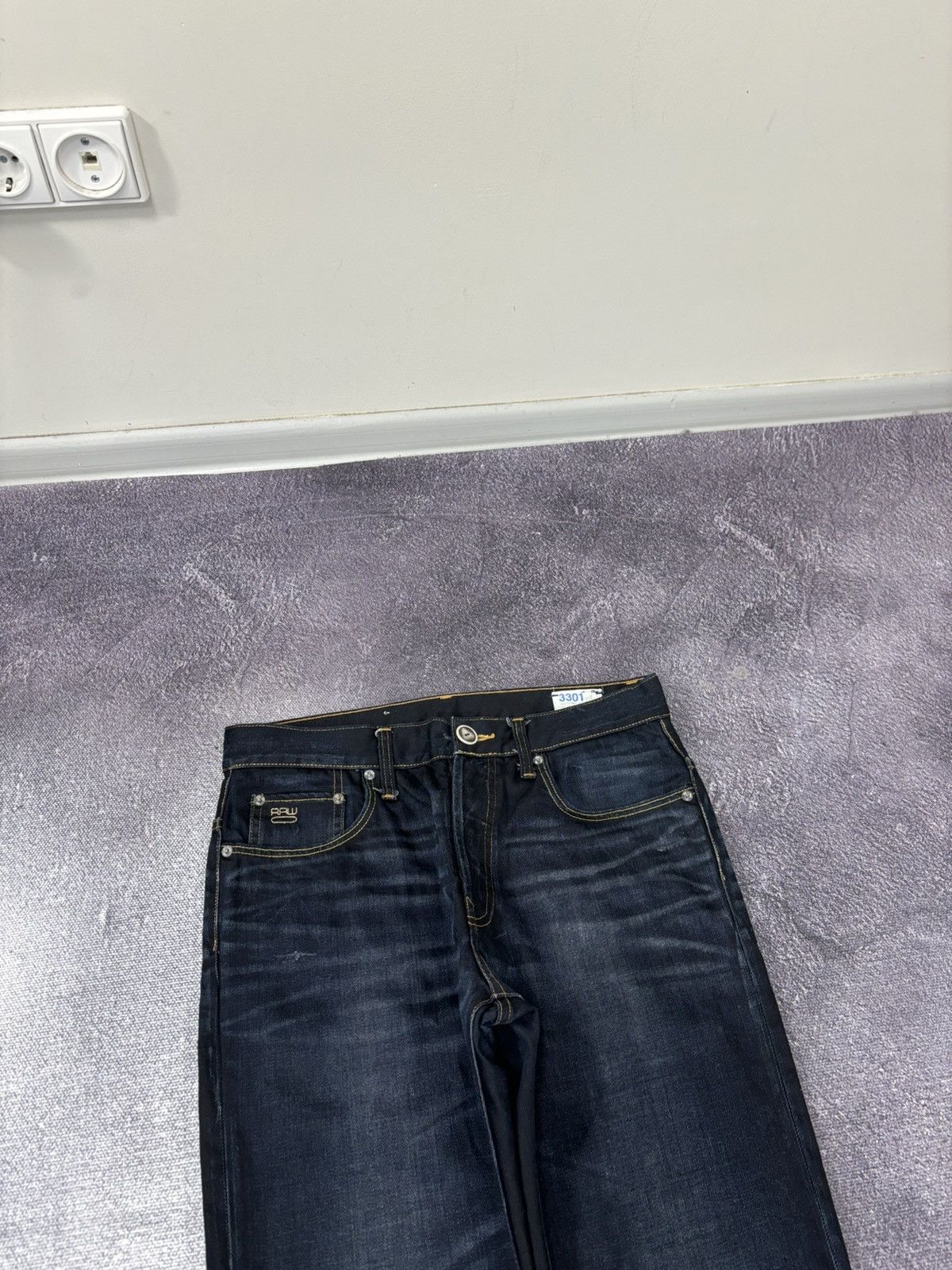 G-Star Vintage G-Star Raw Avant Garde Hype Navy Denim Biker Jeans Size US 33 - 9 Thumbnail