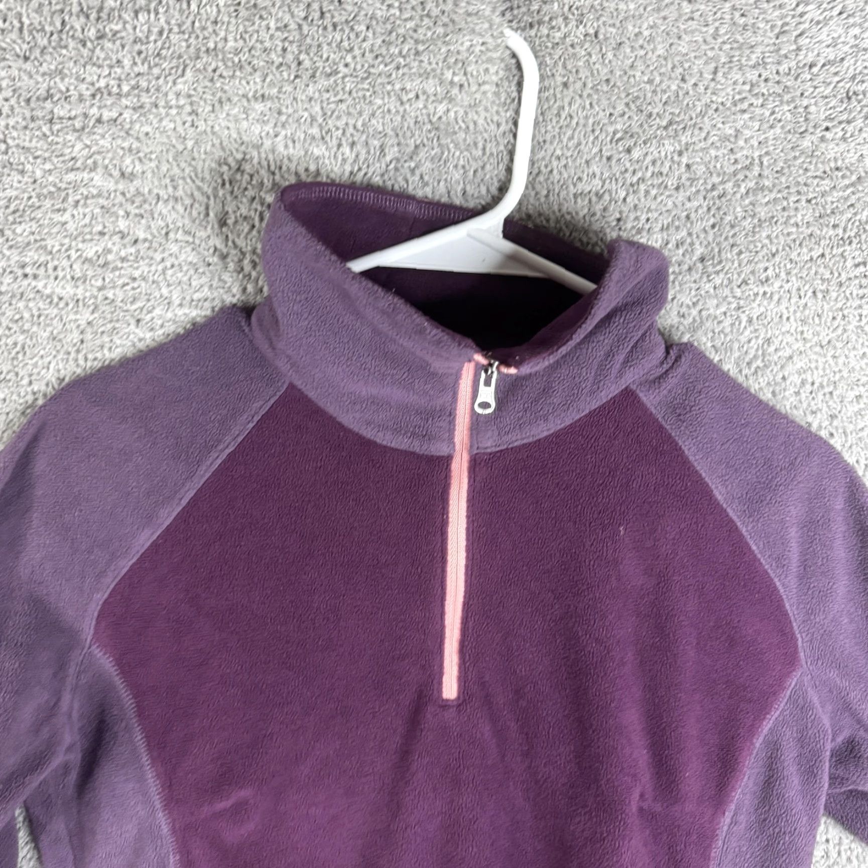 Vintage Columbia Womens Medium Purple 1/4 Zip Fleece Mock Neck Hiking Pullover Shirt Size M / US 6-8 / IT 42-44 - 6 Thumbnail