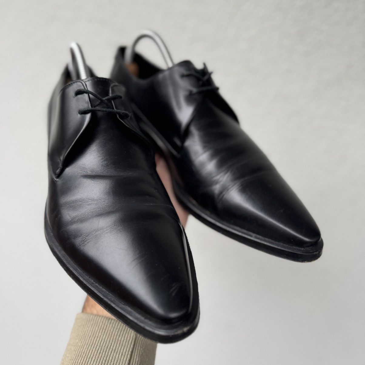 Gucci Gucci Vintage Derby Leather Black Shoes size 41.5 Size US 8 / EU 41 - 5 Thumbnail
