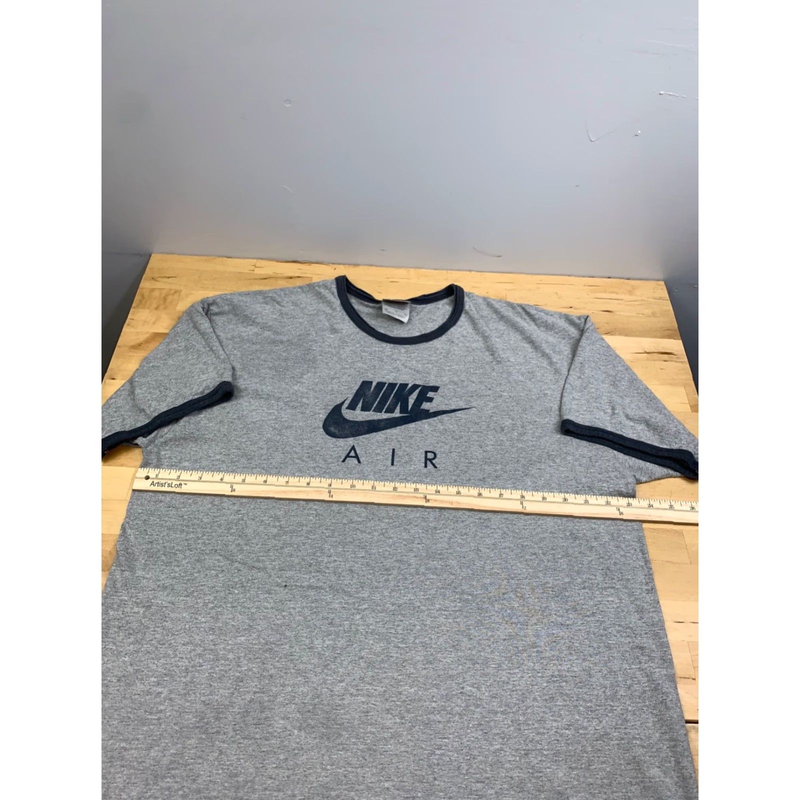 Nike VINTAGE Nike Air Ringer Shirt Mens XL Gray Short Sleeve Crew Neck T-Shirt Y2K 11778 Size US XL / EU 56 / 4 - 5 Thumbnail