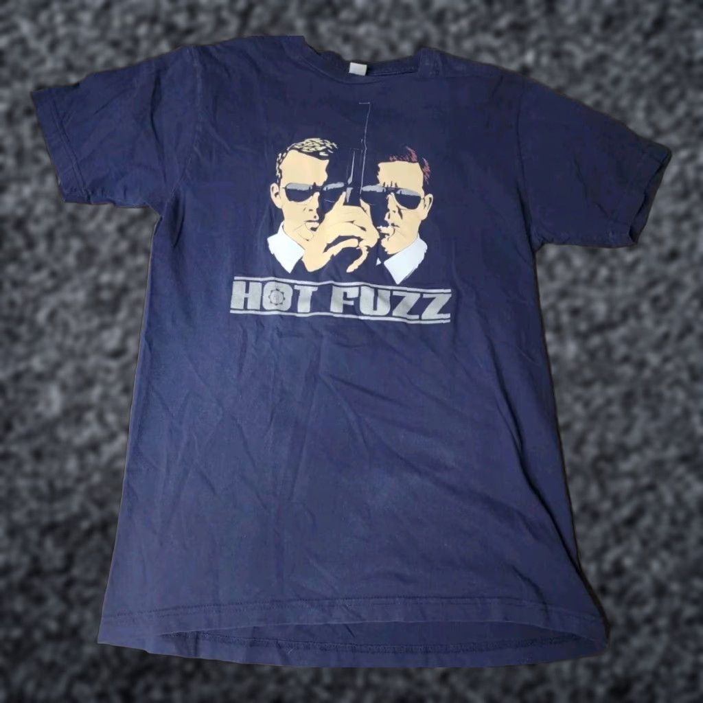 Tultex VINTAGE Hot Fuzz Movie Promo Double Sided T Shirt Blue M Mens Size US M / EU 48-50 / 2 - 1 Thumbnail