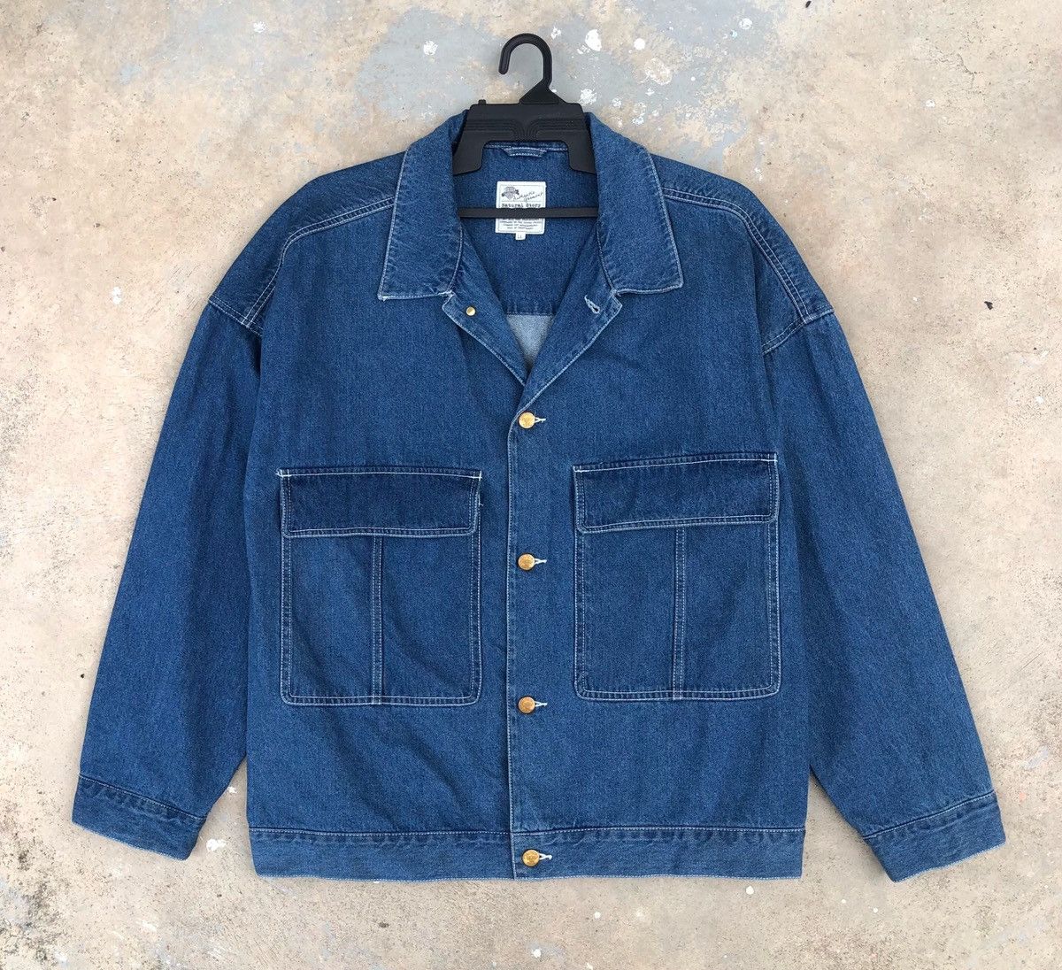 Vintage Vintage Minoya Co.Man Baggy Denim Jacket With Pockets Size US L / EU 52-54 / 3 - 1 Thumbnail