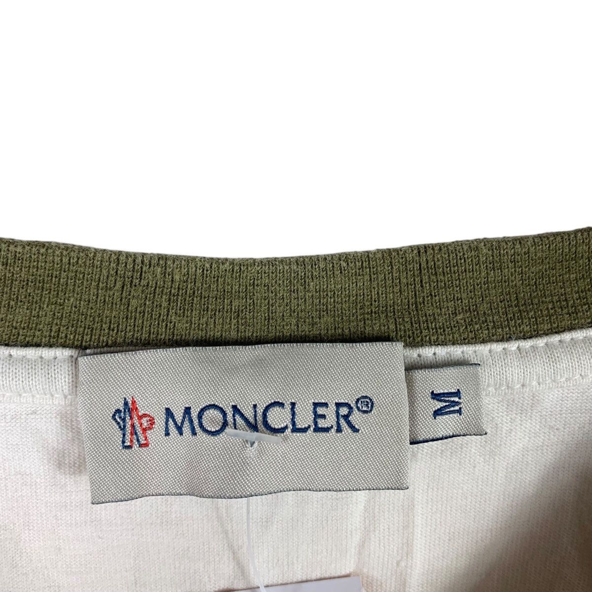 Moncler MONCLER v neck white ringer tee Size US M / EU 48-50 / 2 - 3 Thumbnail