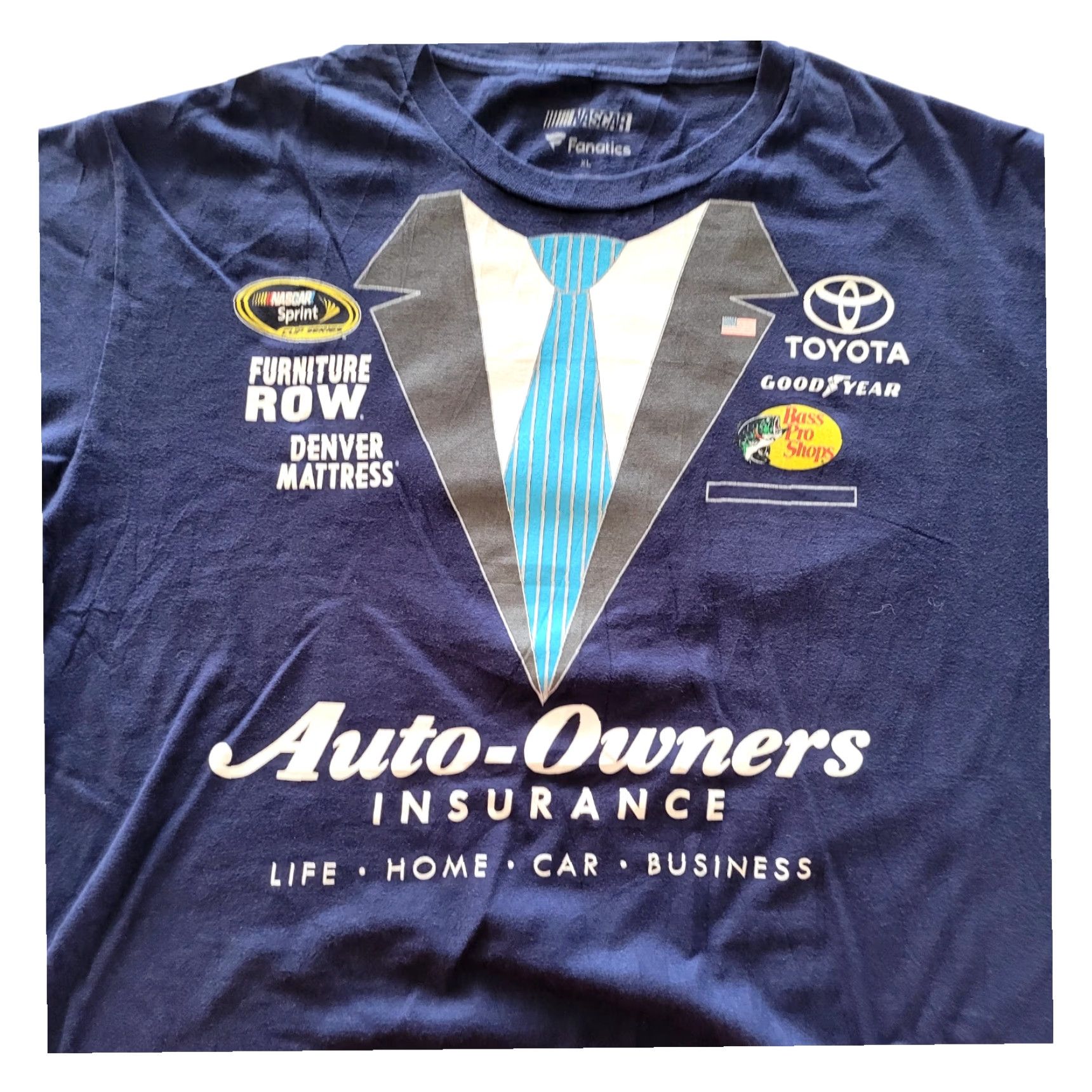 Vintage VINTAGE Fanatics NASCAR T-Shirt - Navy Blue - 100% Cotton - Short Sleeve - XL - Men’s Size US XL / EU 56 / 4 - 3 Thumbnail