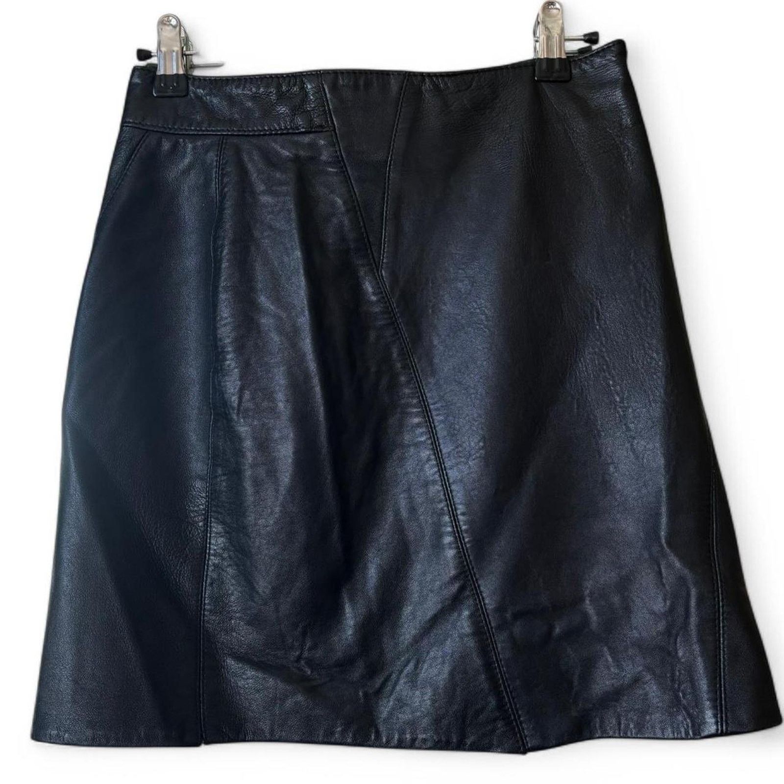 Vintage Vintage Unbranded Black Leather Mini Skirt 26 Y2K Motorcycle Size 26" / US 2 / IT 38 - 2 Thumbnail