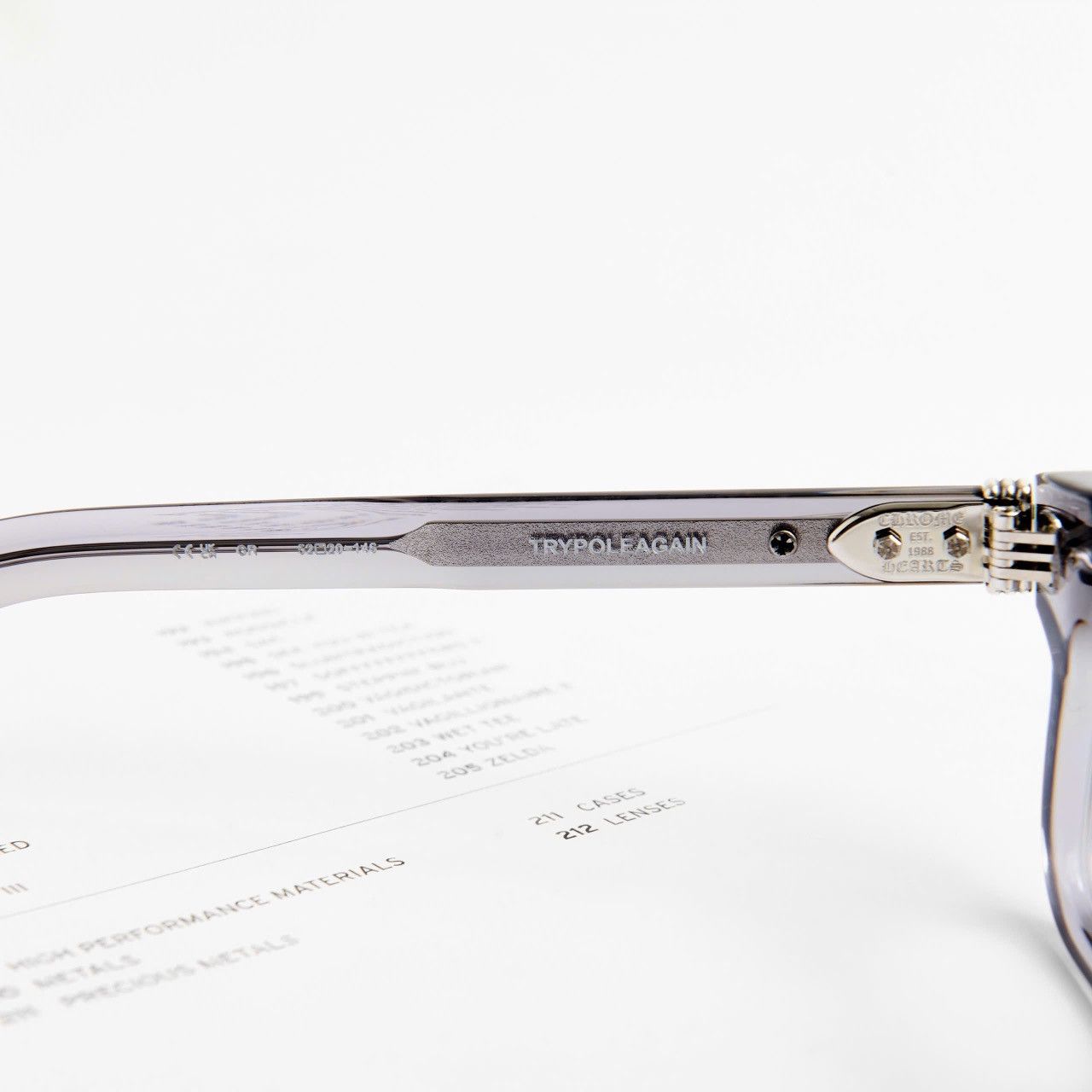 Chrome Hearts CHROME HEARTS TRYPOLEAGAIN GRAPHITE GLASSES Size ONE SIZE - 5 Thumbnail