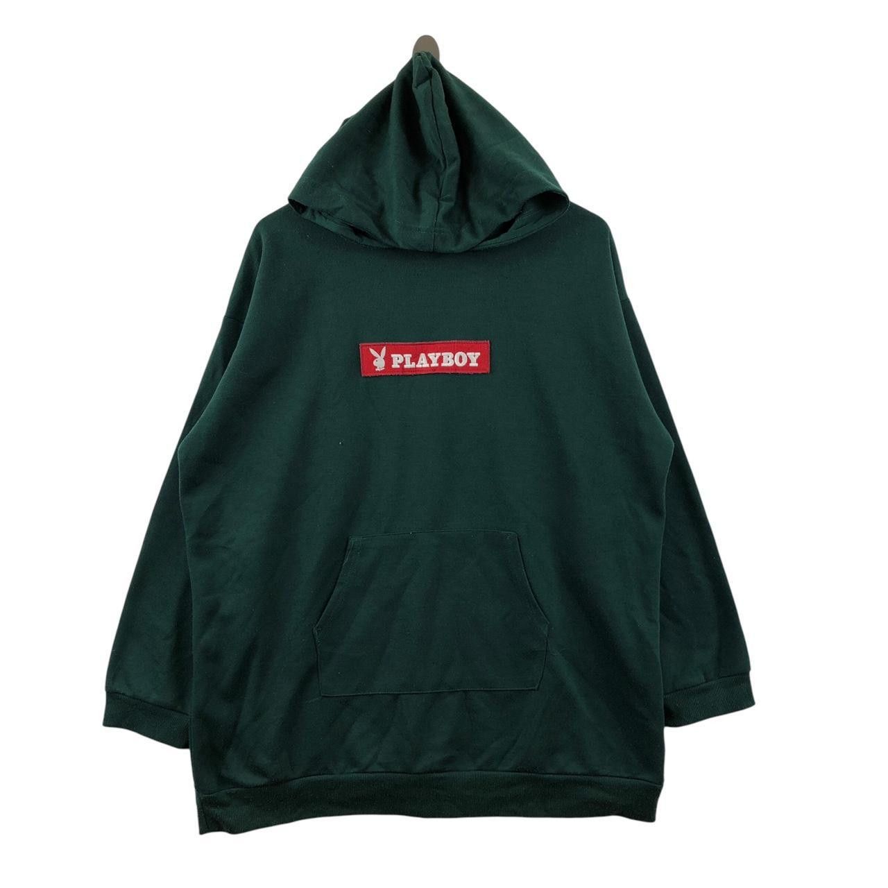 Playboy PLAYBOY BUNNY Cut Sew Baggy Green Hoodie Sweatshirt Pullover Size 3XL / US 20-22 - 2 Thumbnail