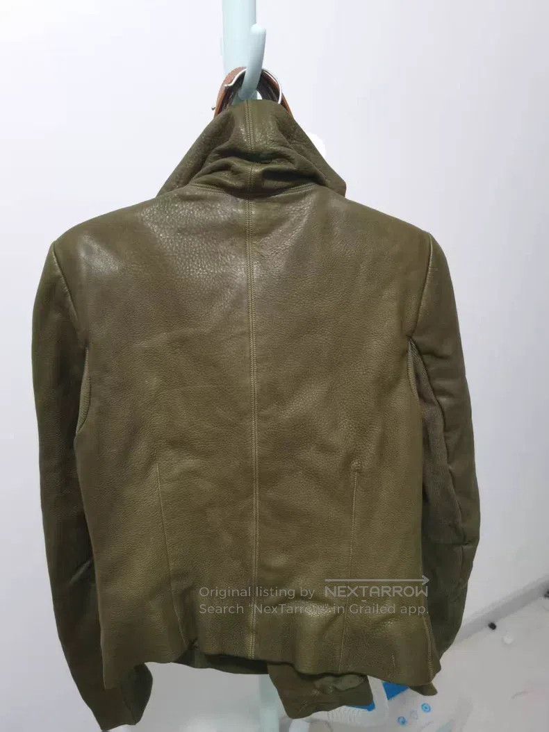 Rick Owens RICK OWENS Military Green Leather Jacket Size S / US 4 / IT 40 - 3 Thumbnail